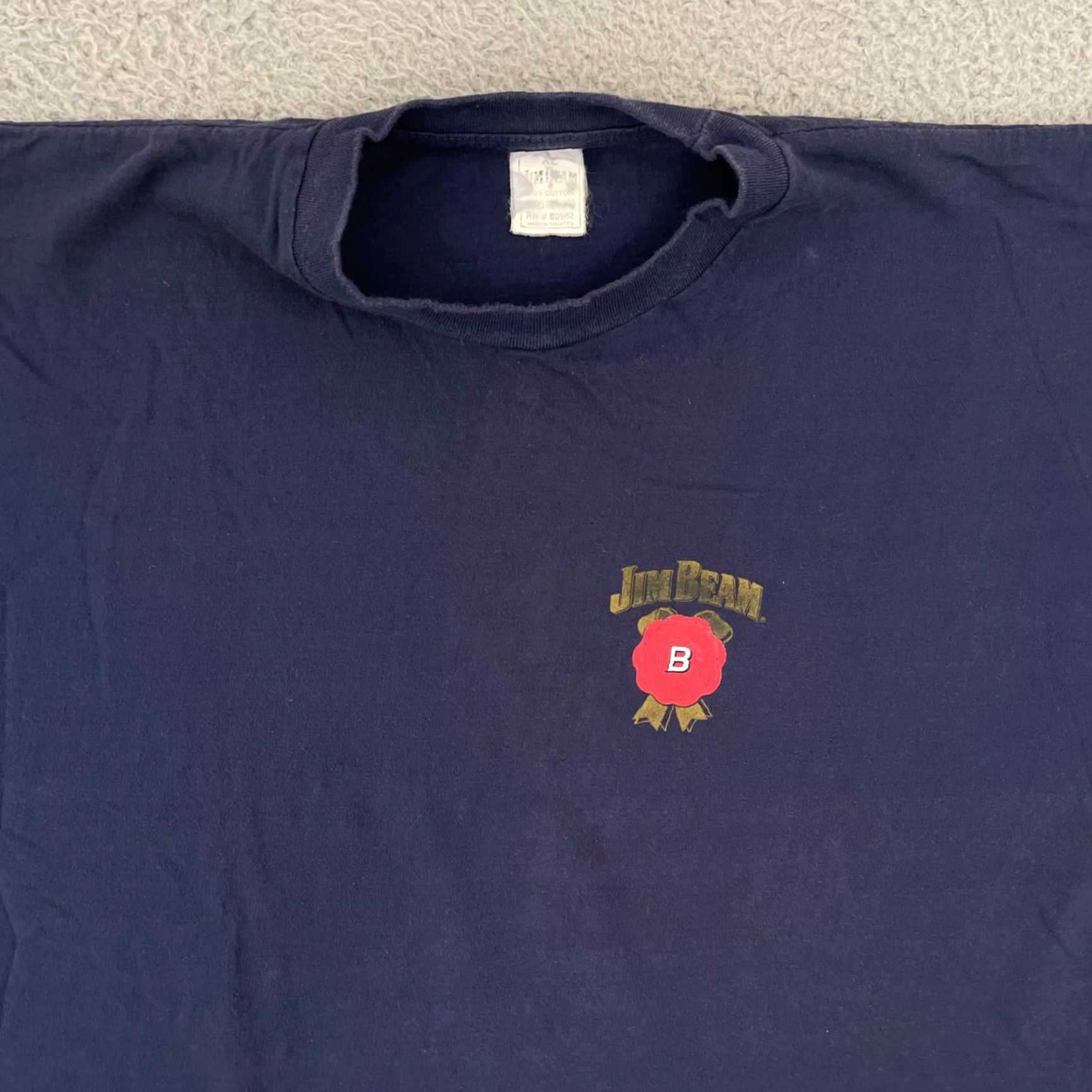 Vintage VINTAGE Jim Beam T-Shirt Adult XL Bourbon Whiskey Alcohol Short Sleeve USA Shirt Mens Blue 80s 90s Beer Logo Graphics USA Size US XL / EU 56 / 4 - 3 Thumbnail
