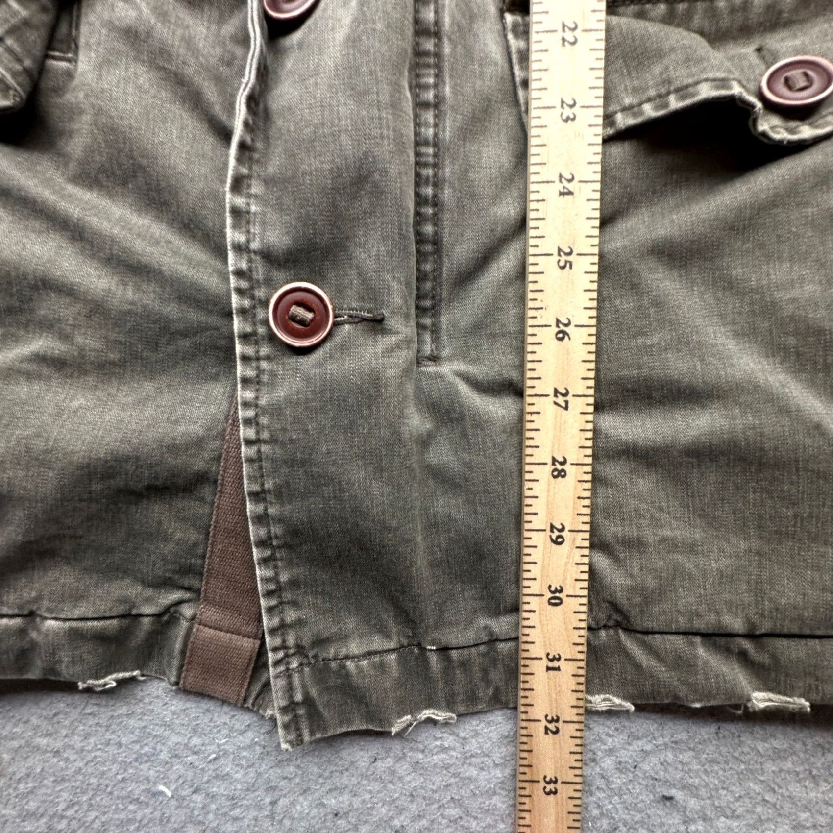 Guess Guess Jeans Military Distressed Jacket Mens Large Faux Fur Lined Green M65 Style Jacket Size US 33 - 5 Thumbnail