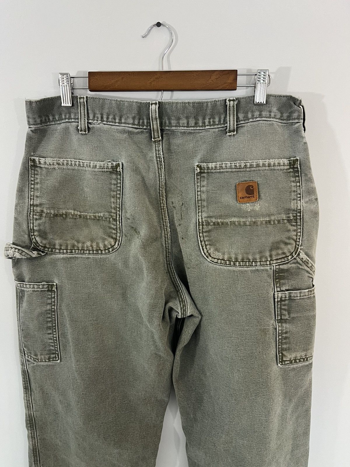Carhartt Sun Faded Thrashed Carhartt Olive Work Pants Size US 36 / EU 52 - 7 Thumbnail