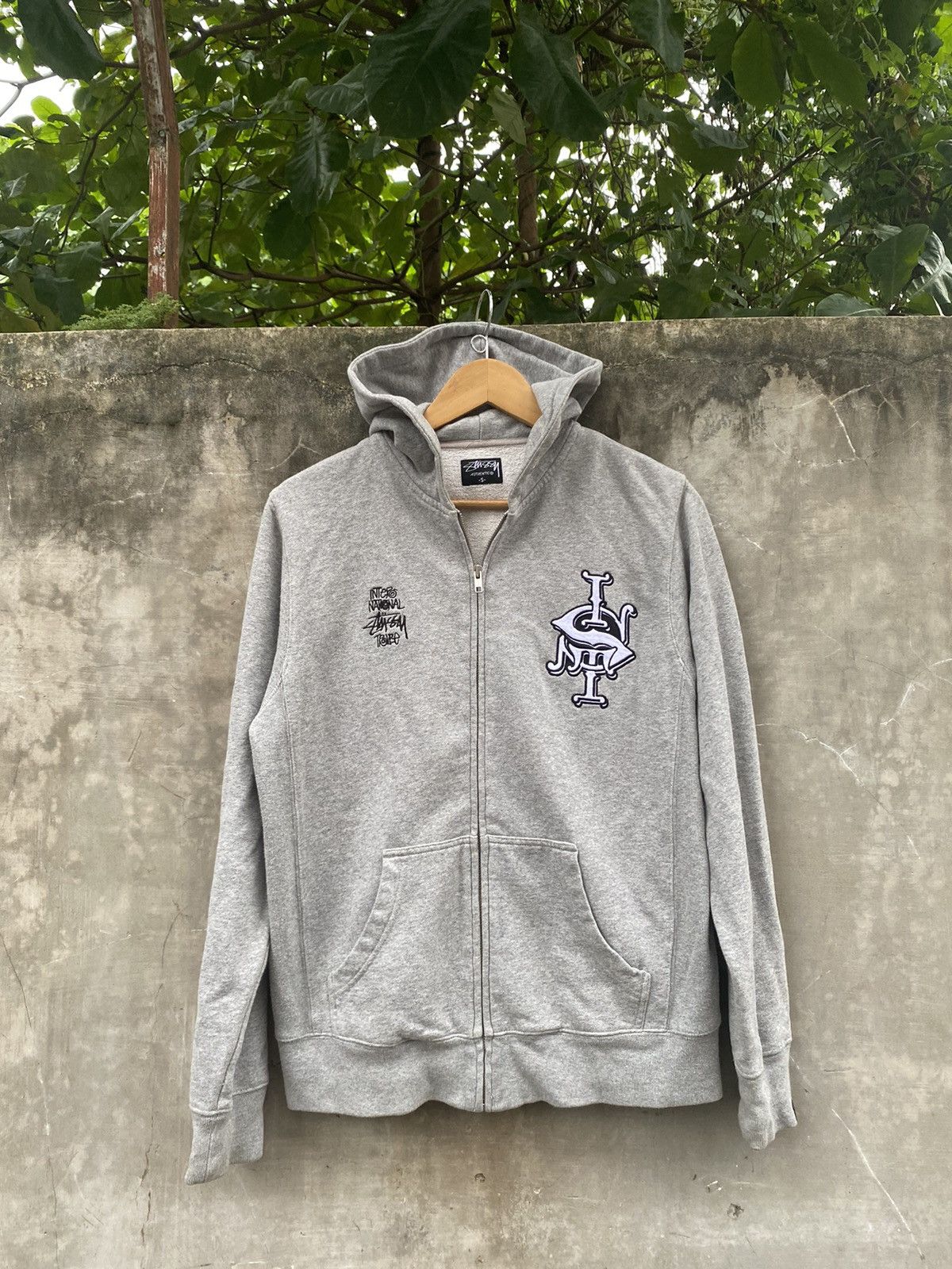 image of Stussy Hoodie Simple Logo in Grey, Men's (Size Small)