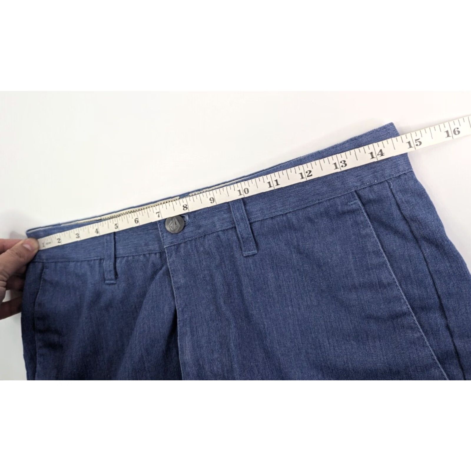 Volcom Volcom Shorts Men's 28 Blue Flat Front Chino Cargo Logo Pockets Regular - Outdoor Skater Casual Workwear Size US 28 / EU 44 - 5 Thumbnail