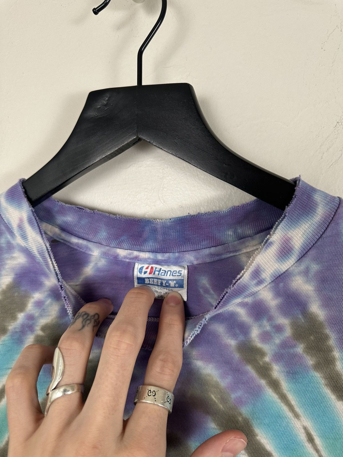 Hanes (L) AMAZING THRASHED OUT Tye Dye Longsleeve Tee Size US L / EU 52-54 / 3 - 11 Thumbnail