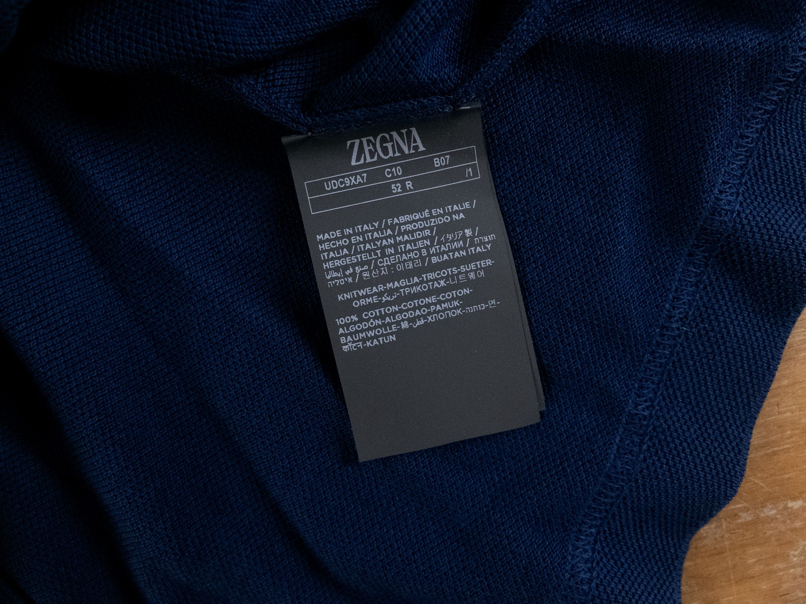 Ermenegildo Zegna ZEGNA blue knit classic cotton t-shirt Size 52 IT / Large Size US L / EU 52-54 / 3 - 9 Thumbnail