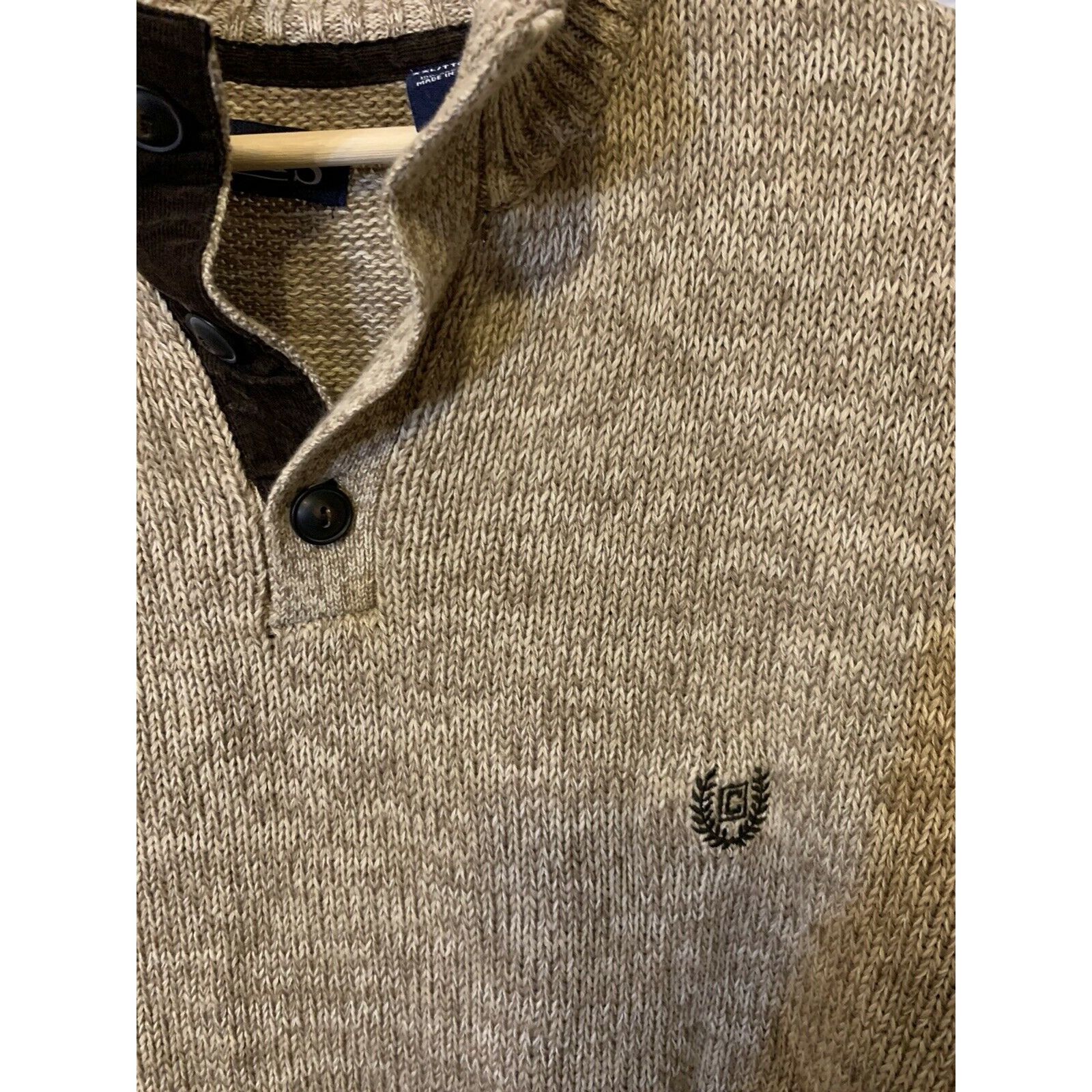 Chaps Chaps Men's Sz XXL Elbow Patch Pullover Brown Cotton Sweater Size US XXL / EU 58 / 5 - 3 Thumbnail