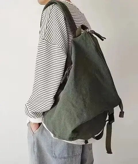 Other Retro y2k irregular canvas backpack aesthetic Size ONE SIZE - 4 Thumbnail