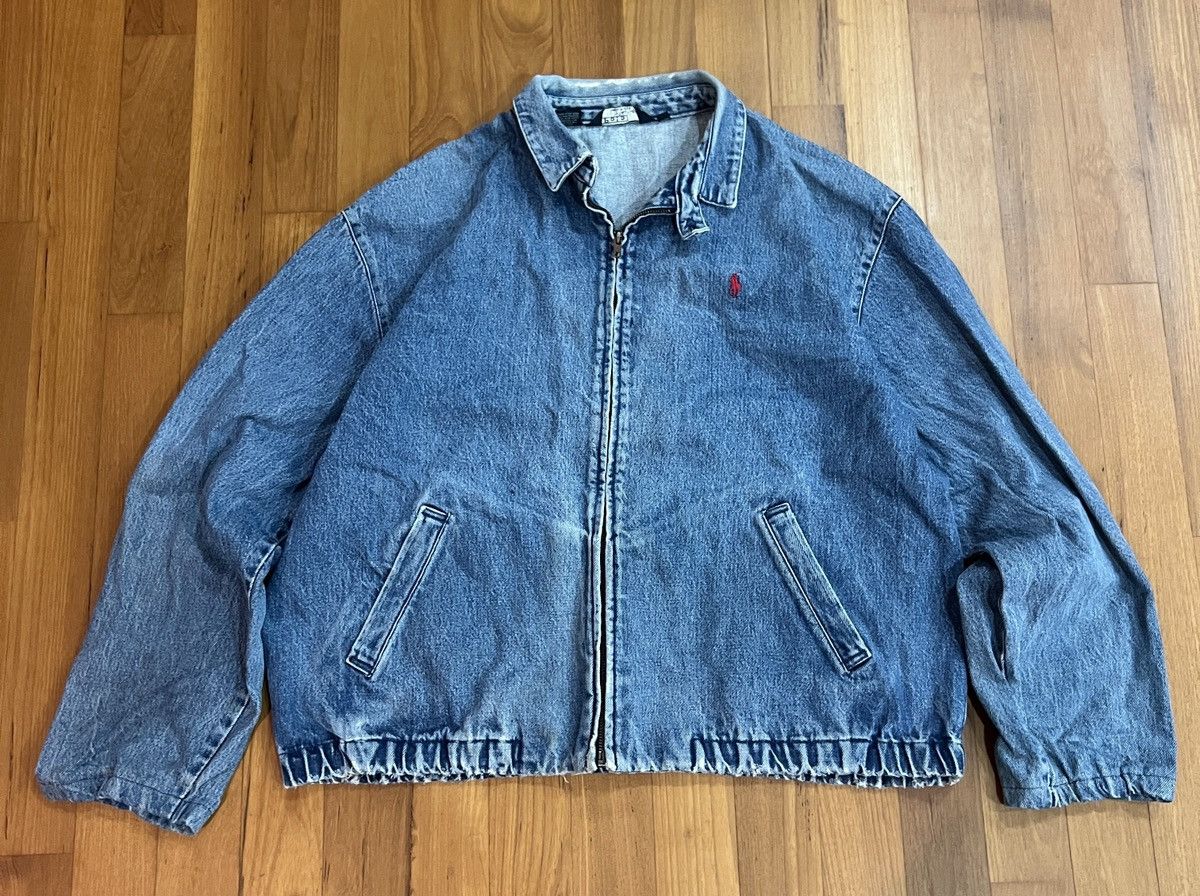 Ralph Lauren Vintage 80s Ralph Lauren Denim Zip Up Bomber Jacket Size US XL / EU 56 / 4 - 1 Thumbnail