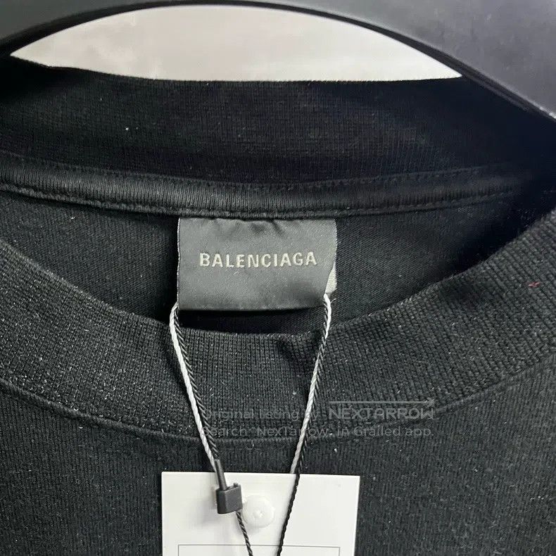 Balenciaga Balenciaga Black logo print flat knit short sleeve drop sh Size US XS / EU 42 / 0 - 3 Thumbnail