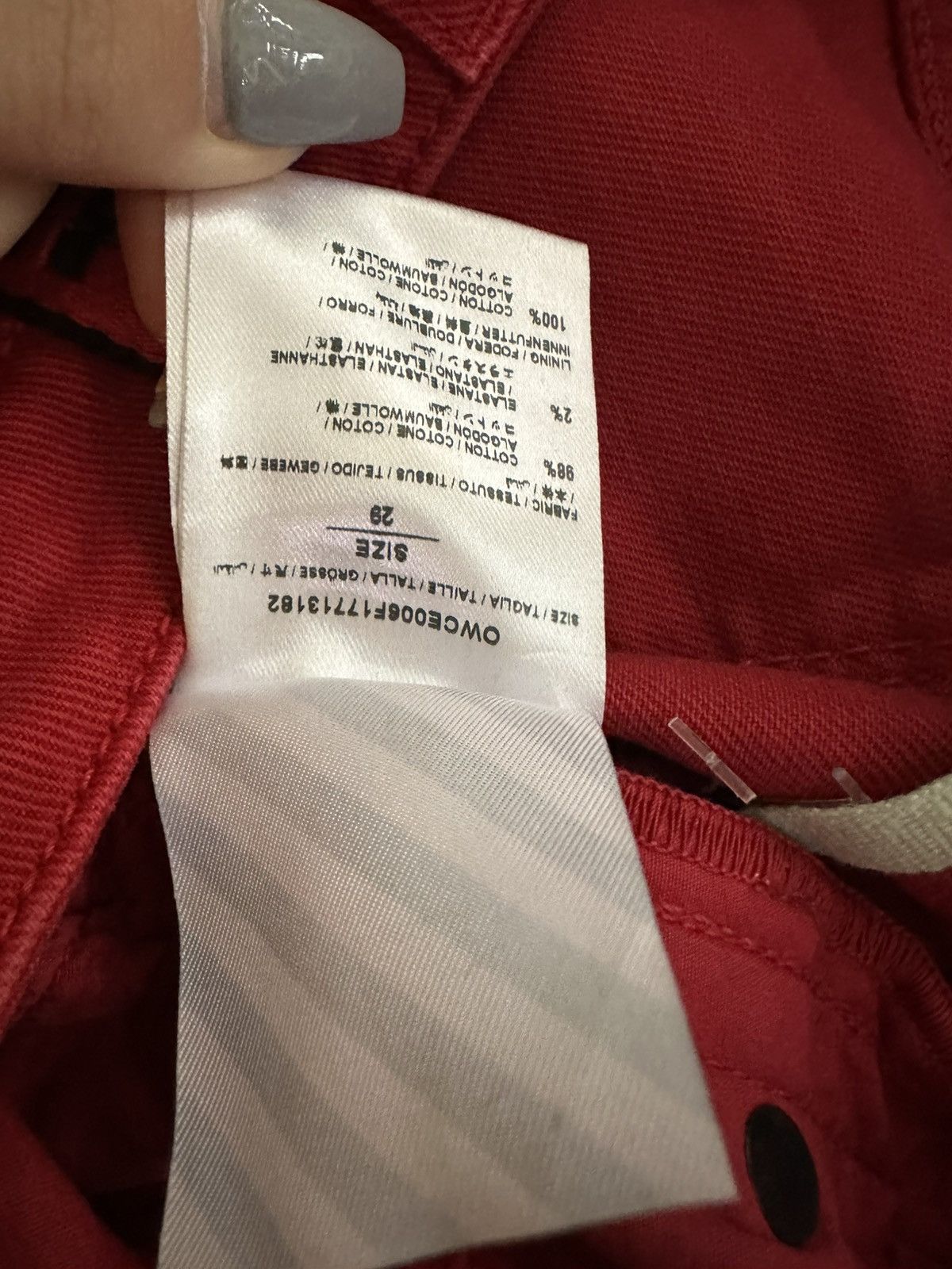 Off-White Off-White Industrial Red Denim Size US 28 / EU 44 - 5 Thumbnail