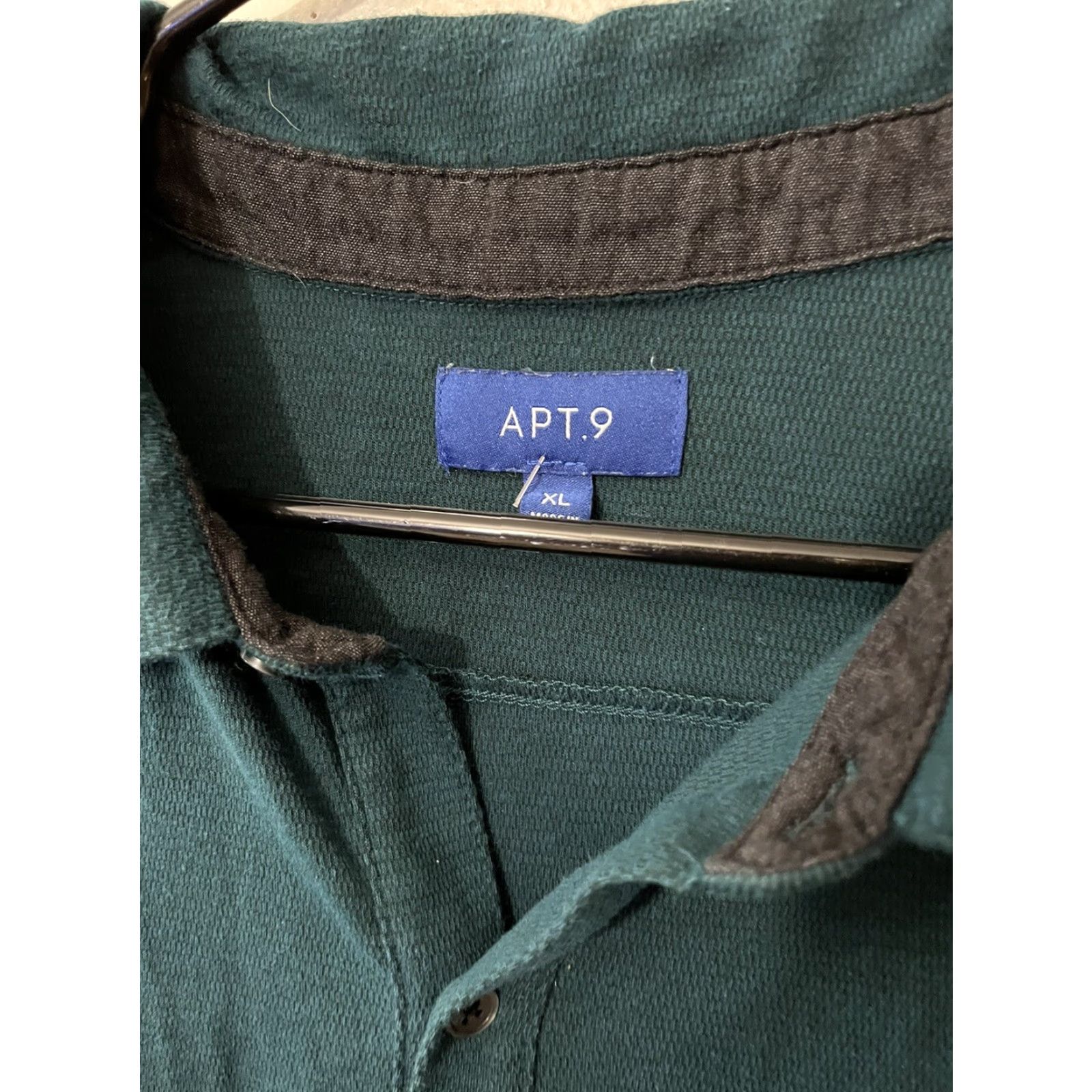 Apt. 9 APT. 9 SOFT Men'S Shirt XL Solid Green Front Pockets Long Sleeve Size Size US XL / EU 56 / 4 - 3 Thumbnail