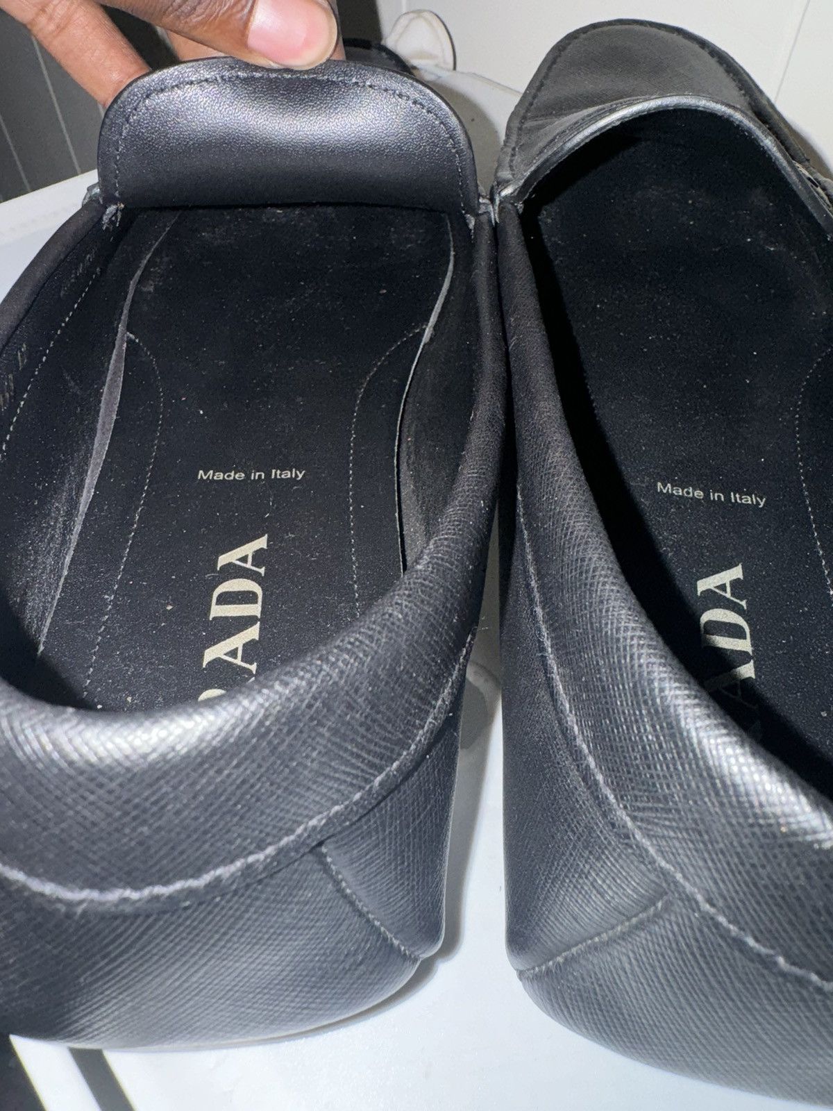 Prada Prada Black Saffiano Men's Penny Driving Loafer Size US 13 / EU 46 - 7 Thumbnail