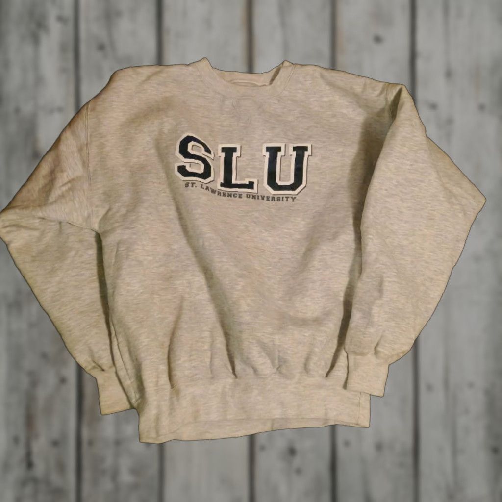 Fruit Of The Loom VINTAGE Saint Lawrence University Sweatshirt Sweatshirt Small Crewneck SLU USA 90s Men Gray Graphic Print Heavyweight Pullover Size US S / EU 44-46 / 1 - 1 Thumbnail