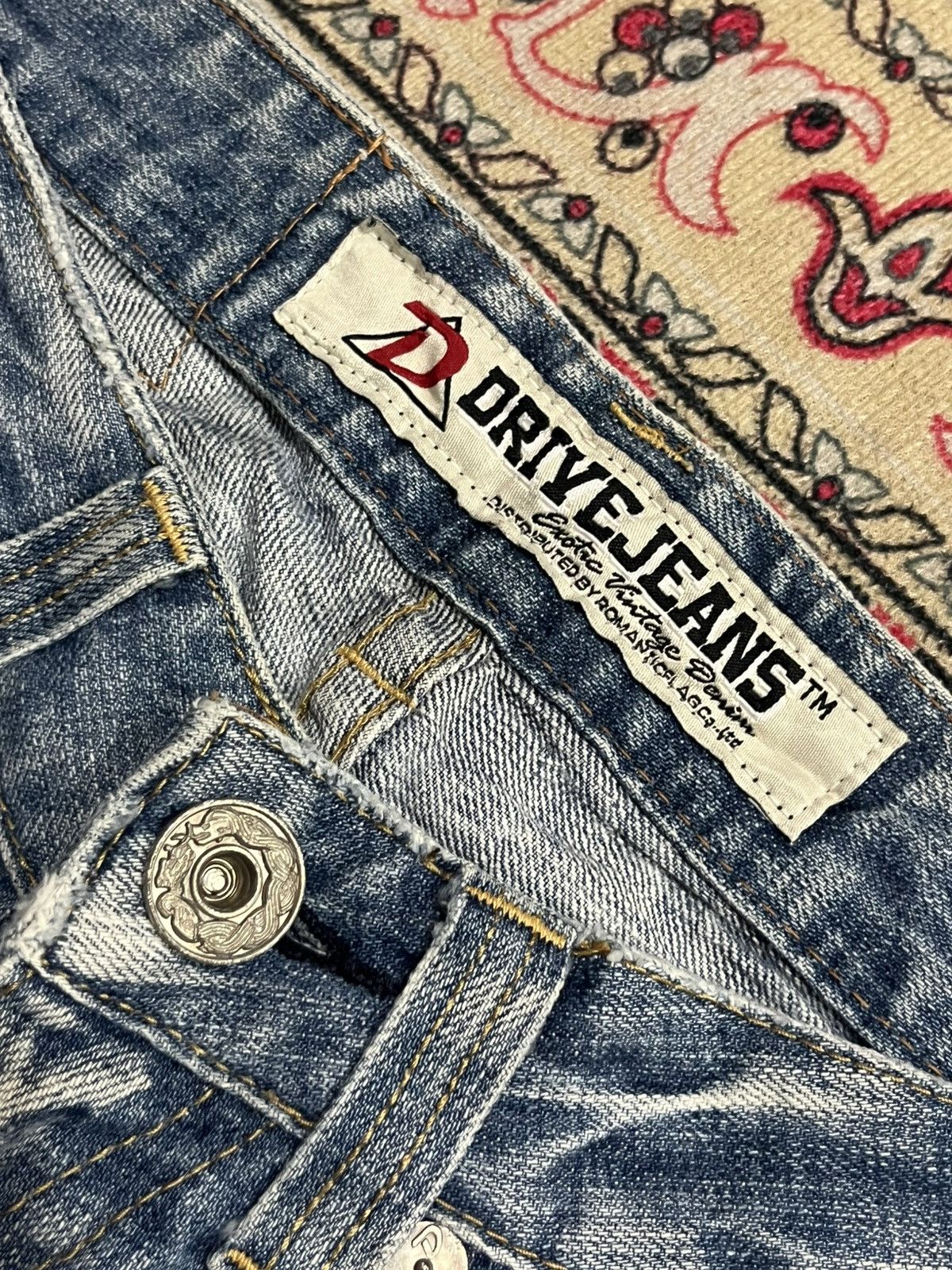 If Six Was Nine Japanese Brand Drive Jeans Blue Washed Distress Flare Dennim Size 26" / US 2 / IT 38 - 5 Thumbnail