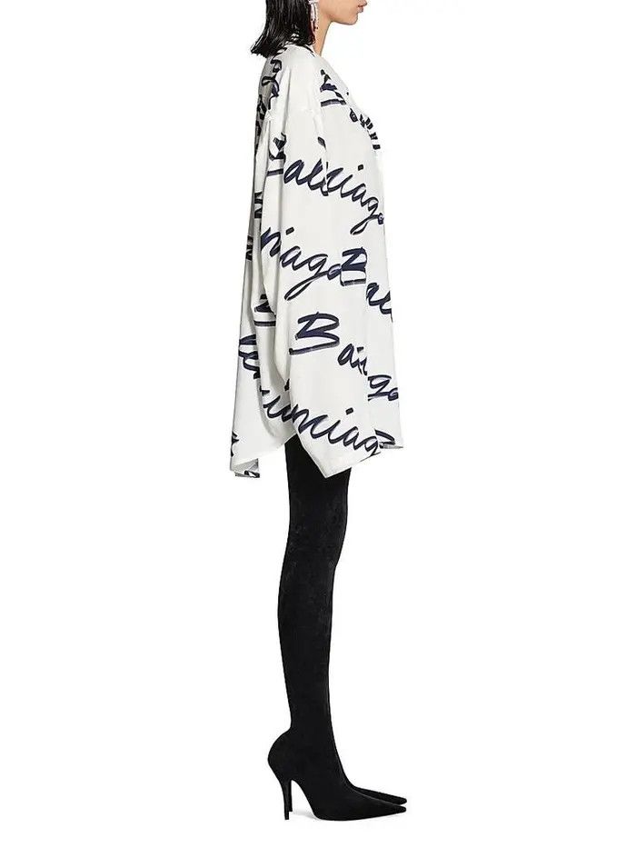 Balenciaga o1bcso1str0326 Scribble Minimal Shirt in Multicolor Size XS / US 0-2 / IT 36-38 - 3 Thumbnail