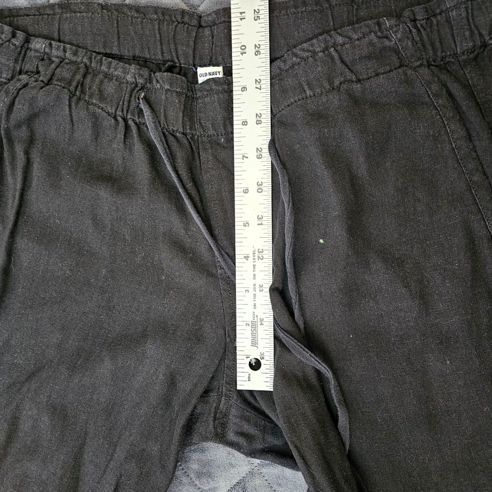 Old Navy Old Navy Pants Cropped Linen Blend Black Stretch Drawstring Waist Women Regular Size M? Size 36" / US 14 / IT 50 - 5 Thumbnail