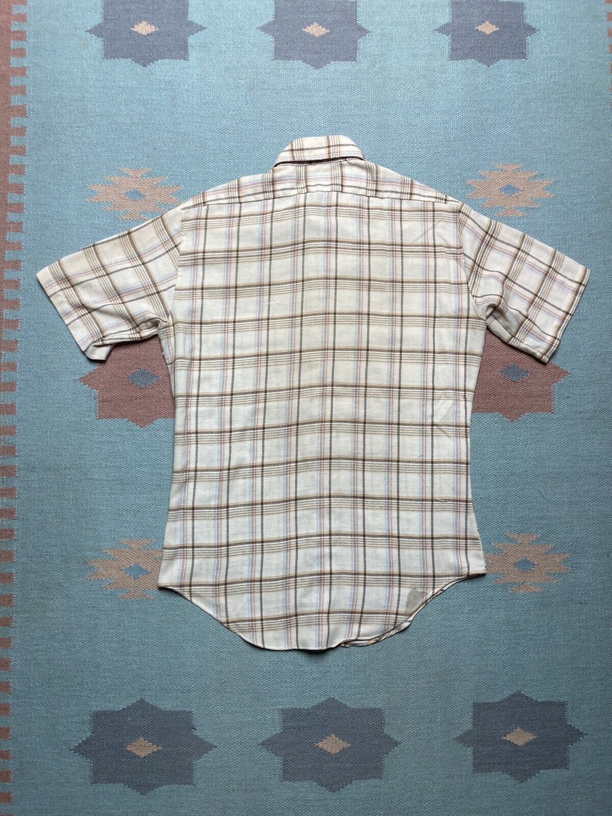 JCPenney × Vintage VTG 70s JCPenney plaid shirt soft knit polyester? medium Size US M / EU 48-50 / 2 - 7 Thumbnail