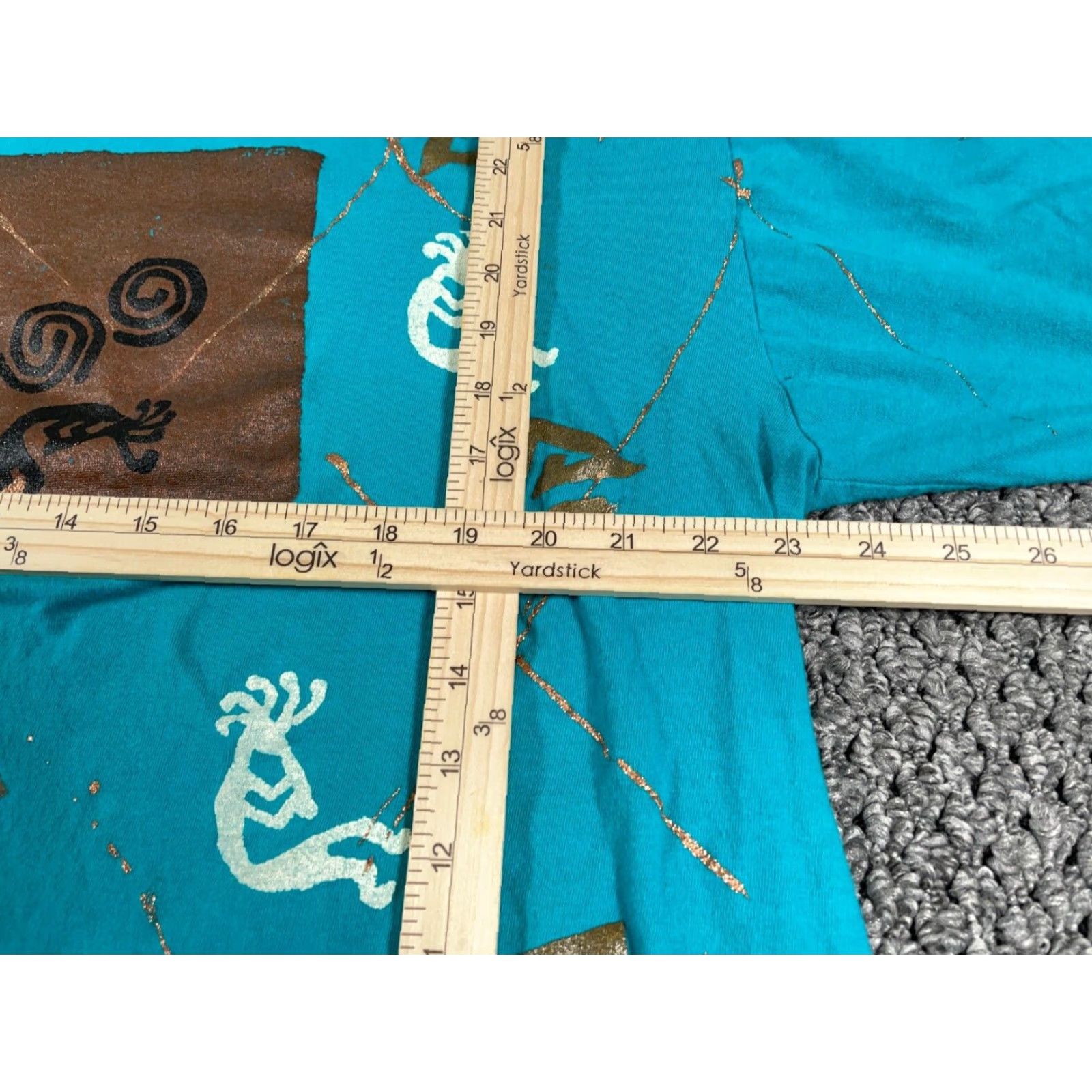 Altea VINTAGE 90s Tribal Geometric All Over Print T-Shirt Adult XL Cotton Graphic Tee Southwest Aztec Glitter Men Size US XL / EU 56 / 4 - 6 Thumbnail
