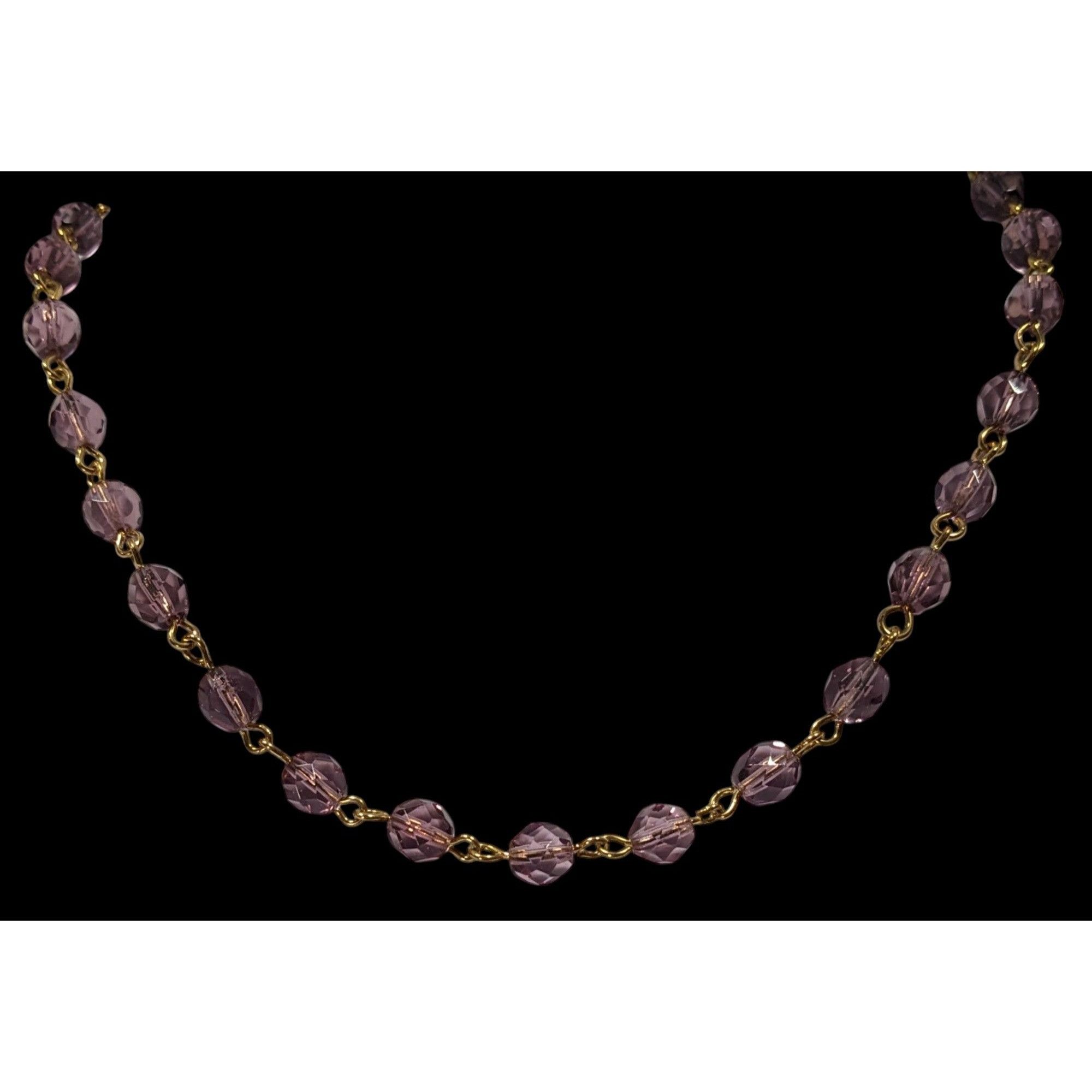Other Elegant Regal Purple And Gold Tone Glass Beaded Necklace Size ONE SIZE - 2 Thumbnail