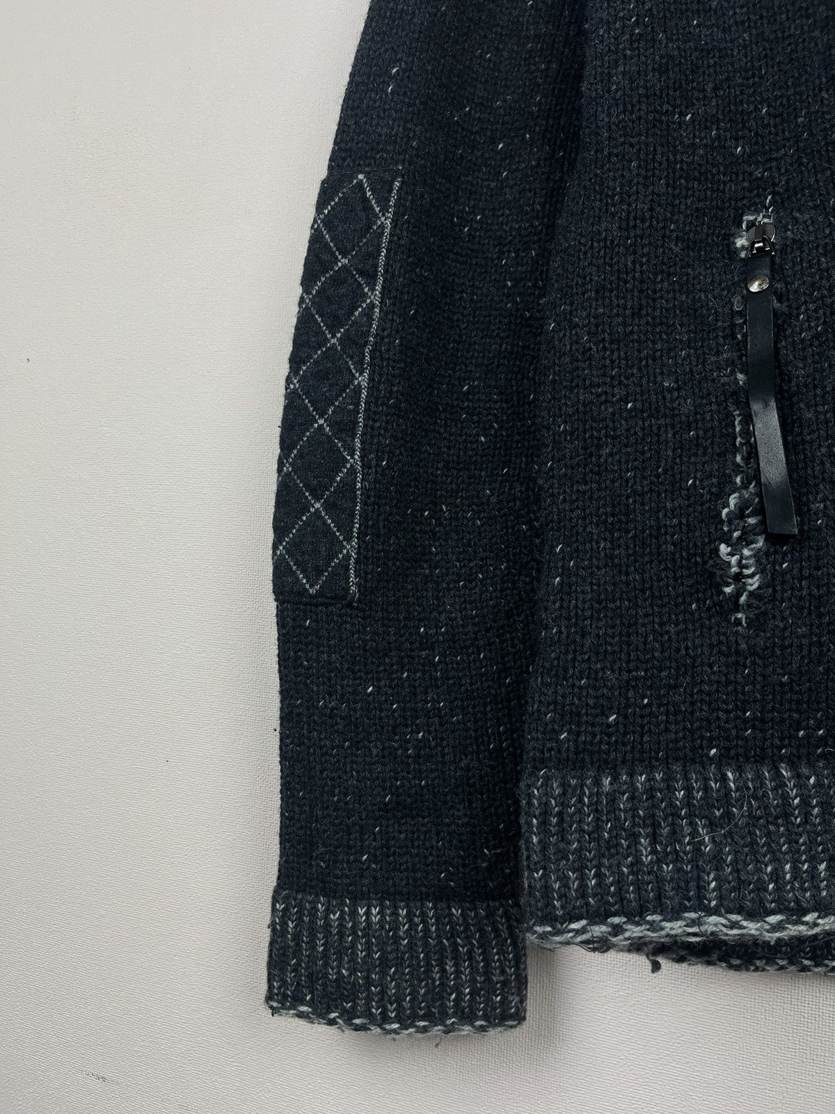 Just Cavalli Just Cavalli Thick Knit Charcoal Black Wool Zip Military Size US S / EU 44-46 / 1 - 8 Thumbnail