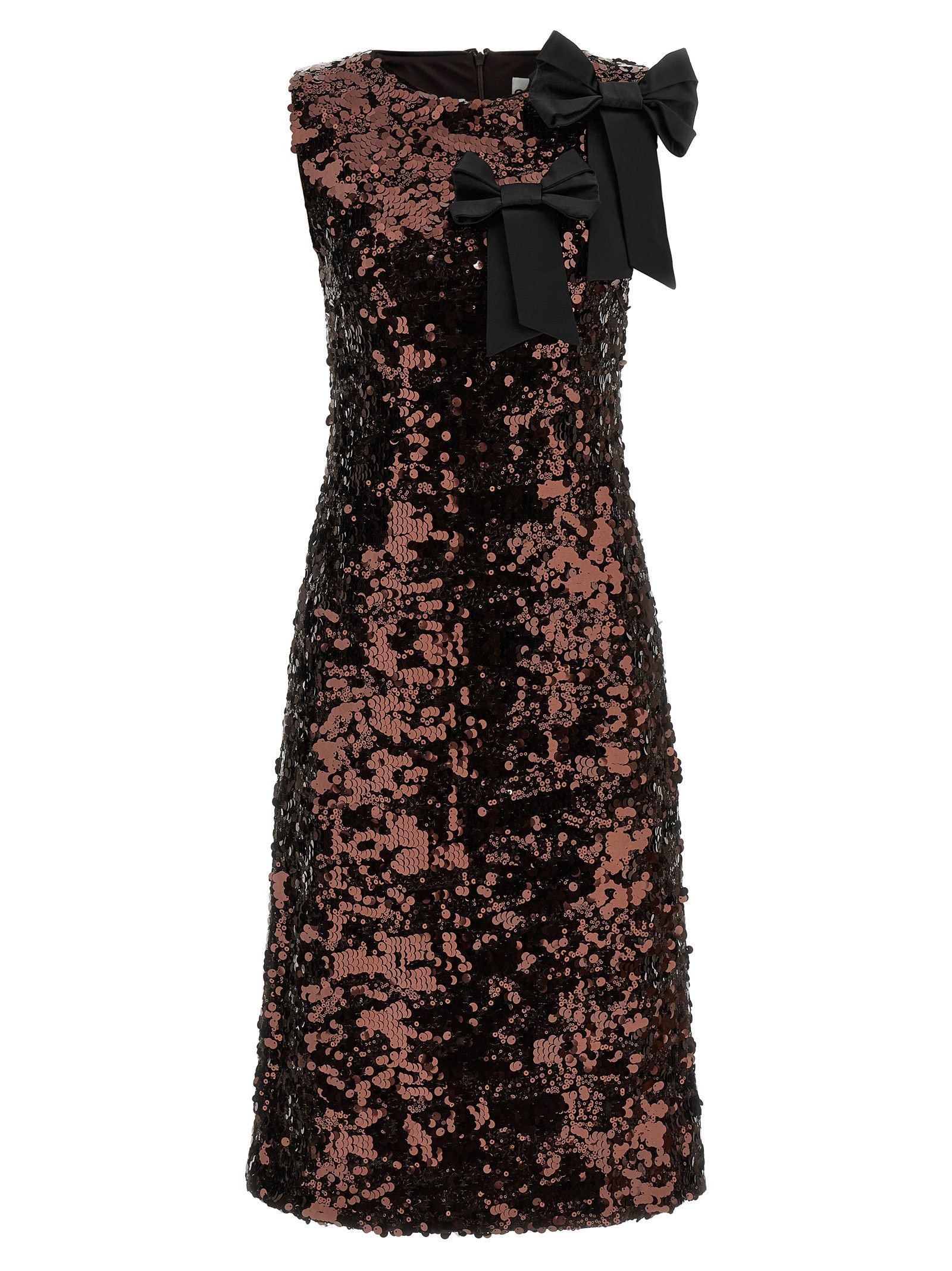 'Velvet Sequins Straight Midi' Dress
