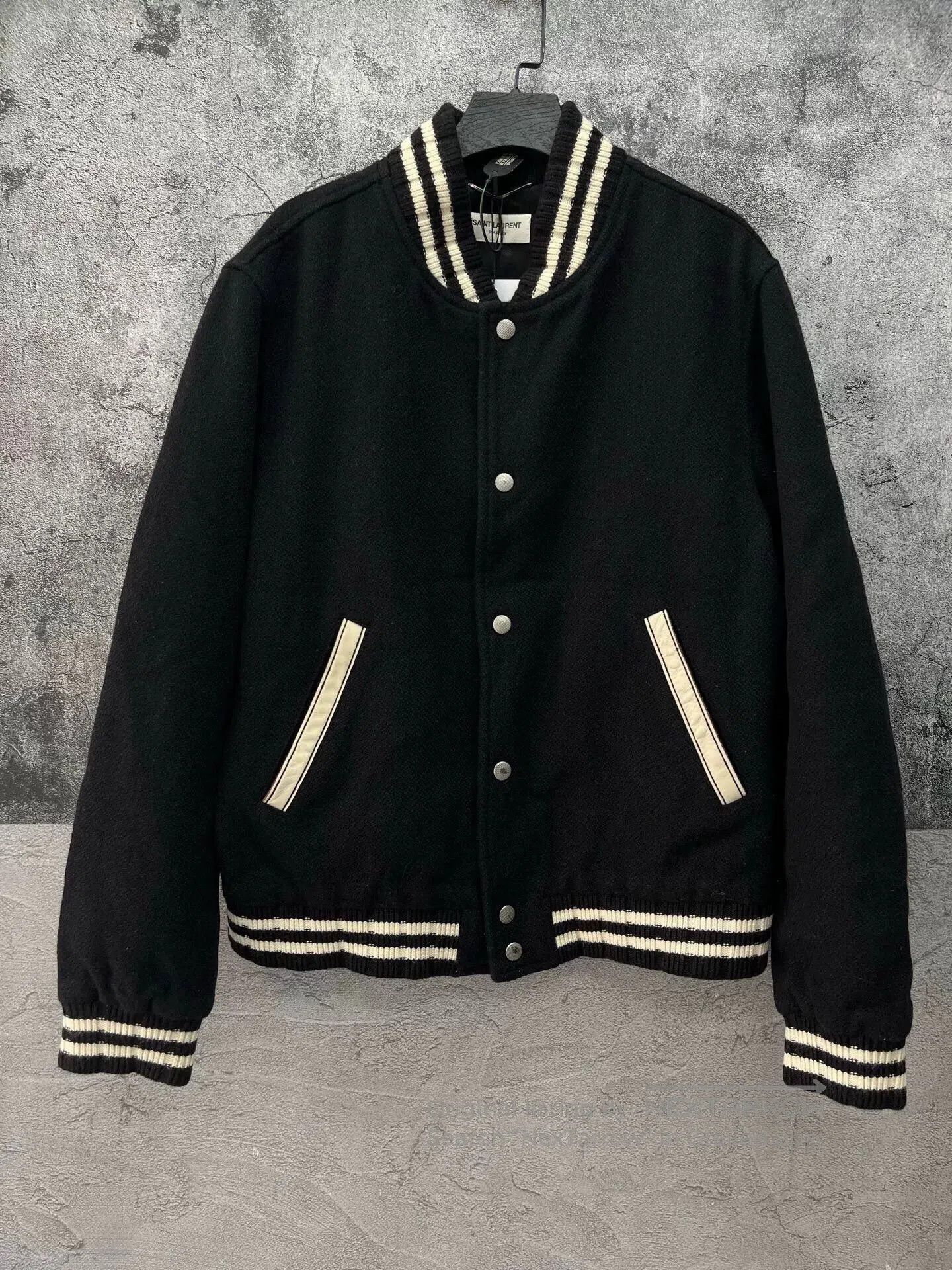 Saint Laurent Paris Saint Laurent Black Baseball Jacket. Size US M / EU 48-50 / 2 - 1 Thumbnail