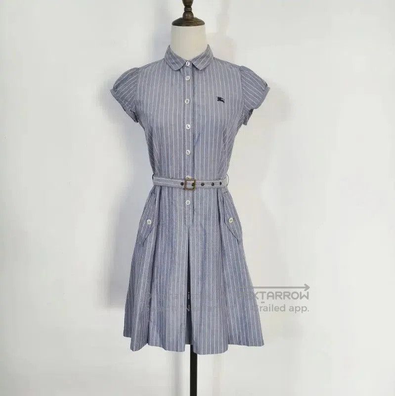 Burberry Burberry Blue Striped Cotton Dress for Women. Size M / US 6-8 / IT 42-44 - 1 Thumbnail
