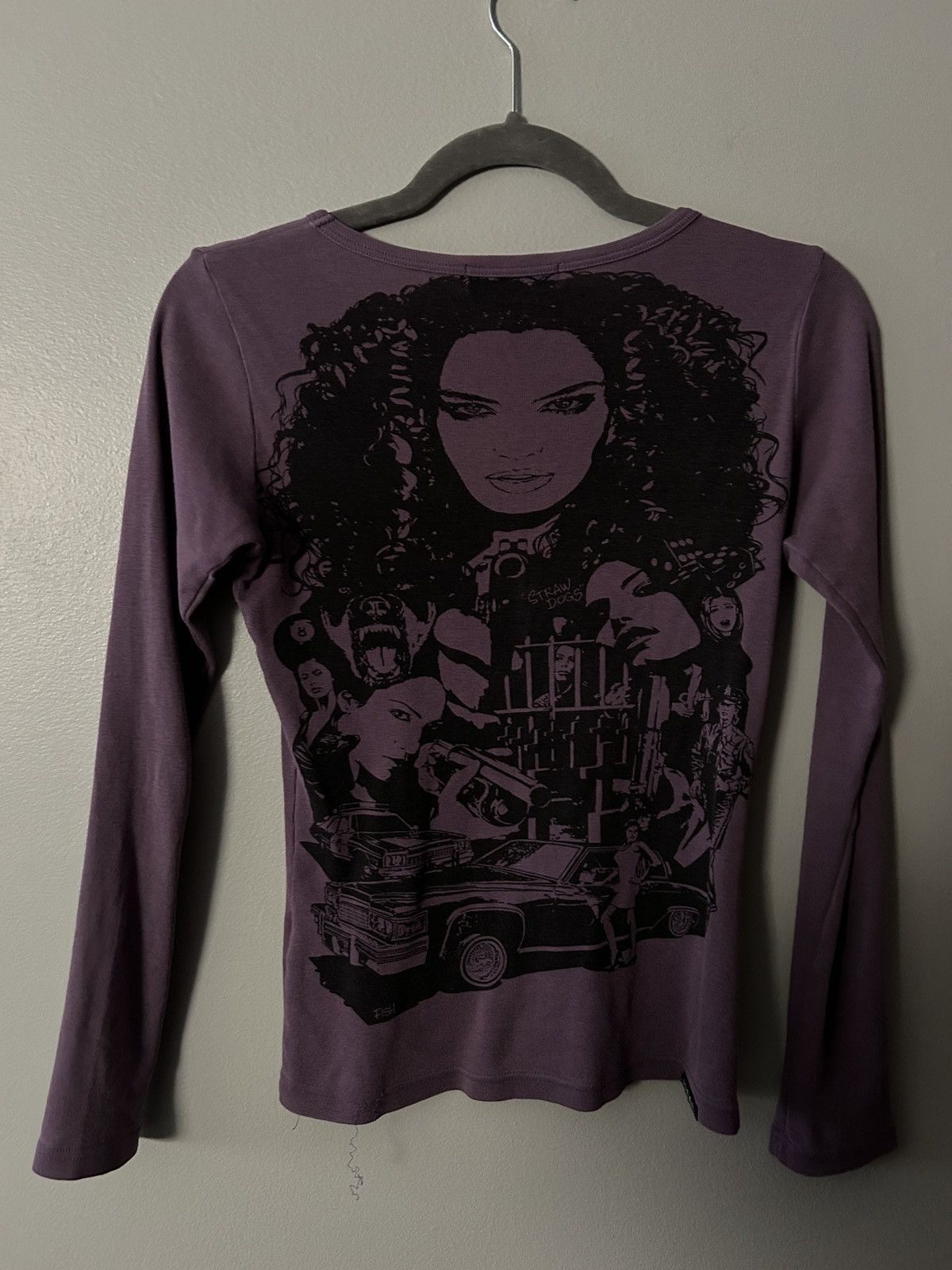 image of Angel Blue x Hysteric Glamour Straw Dogs Long Sleeve in Purple, Women's (Size Small)