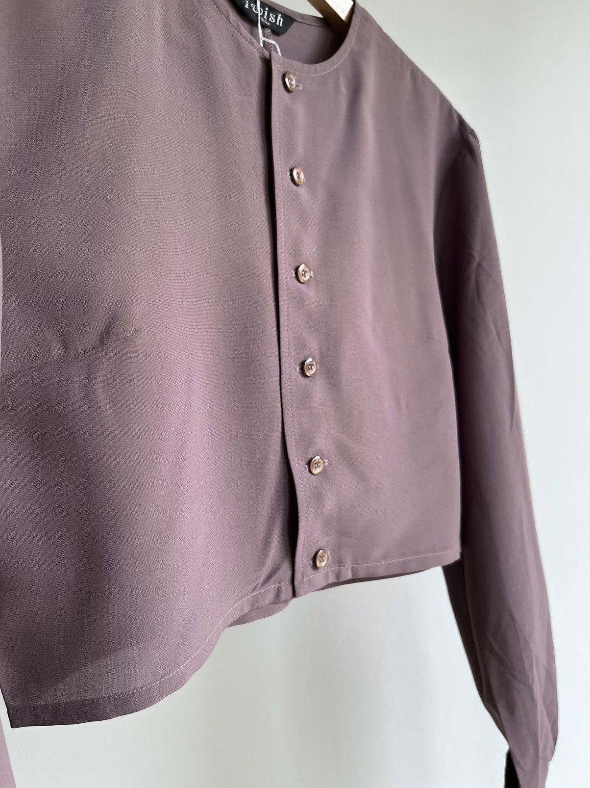 Yohji Yamamoto 90s Yohji Yamamoto IWish by Y's Bis cropped button up shirt Size S / US 4 / IT 40 - 4 Thumbnail