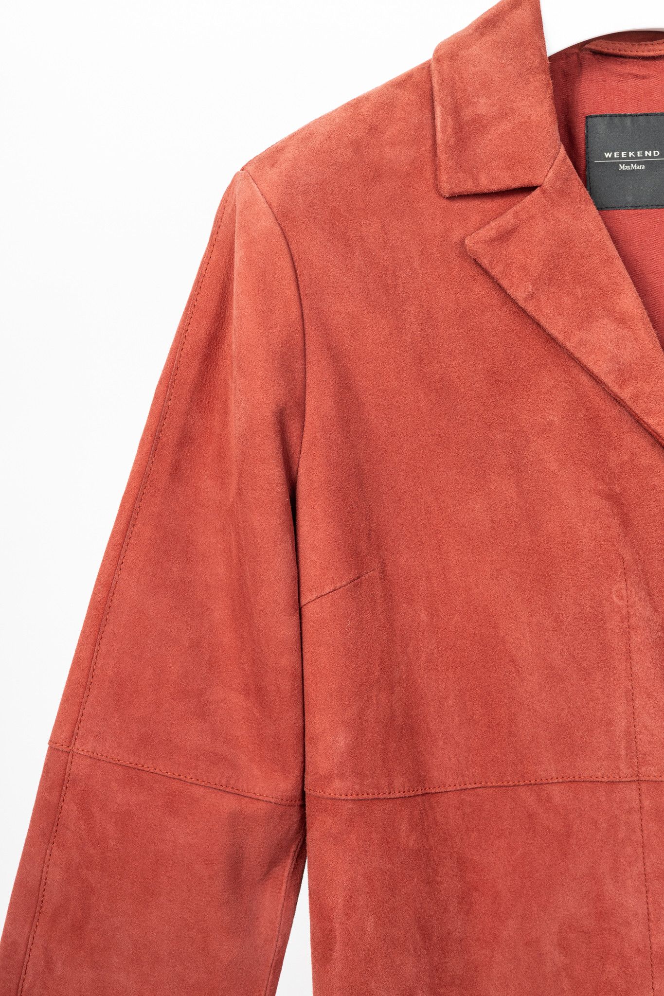Weekend Max Mara Weekend Max Mara Virtus Red Suede Panelled Coat Size M / US 6-8 / IT 42-44 - 5 Thumbnail