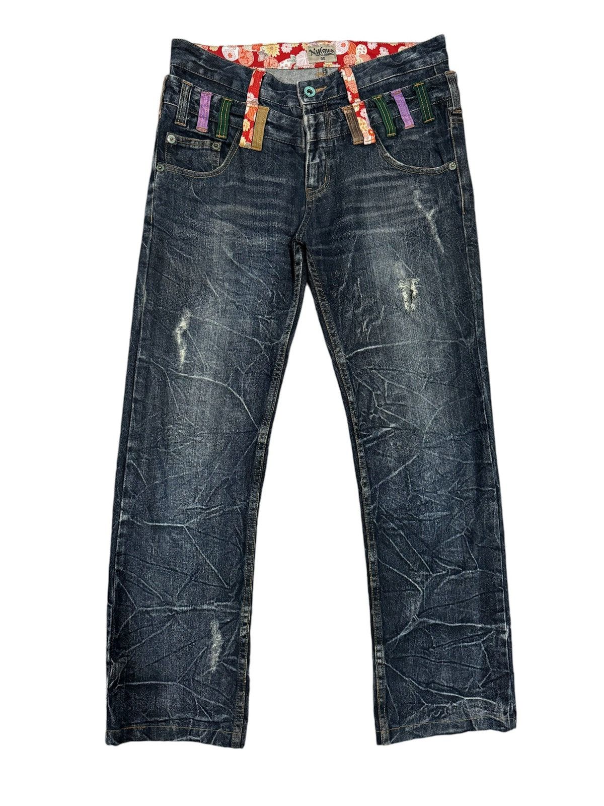 Japanese Brand Avant Garde Nylaus Clothing Double Waist Flare Denim Size US 33 - 1 Thumbnail