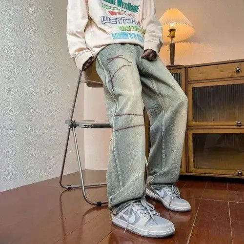 Japanese Brand Loose Straight Leg Long Pants Size US 32 / EU 48 - 1 Thumbnail