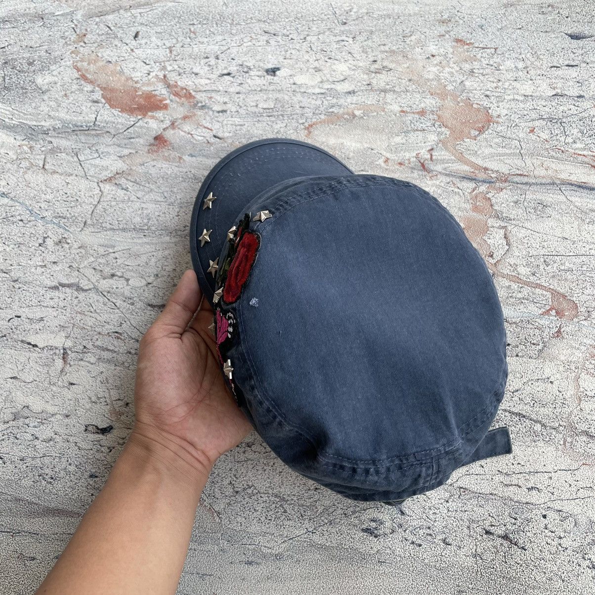 If Six Was Nine Y2K Lorena Studded Flowers Patches Commando cadet Hat Size ONE SIZE - 7 Thumbnail