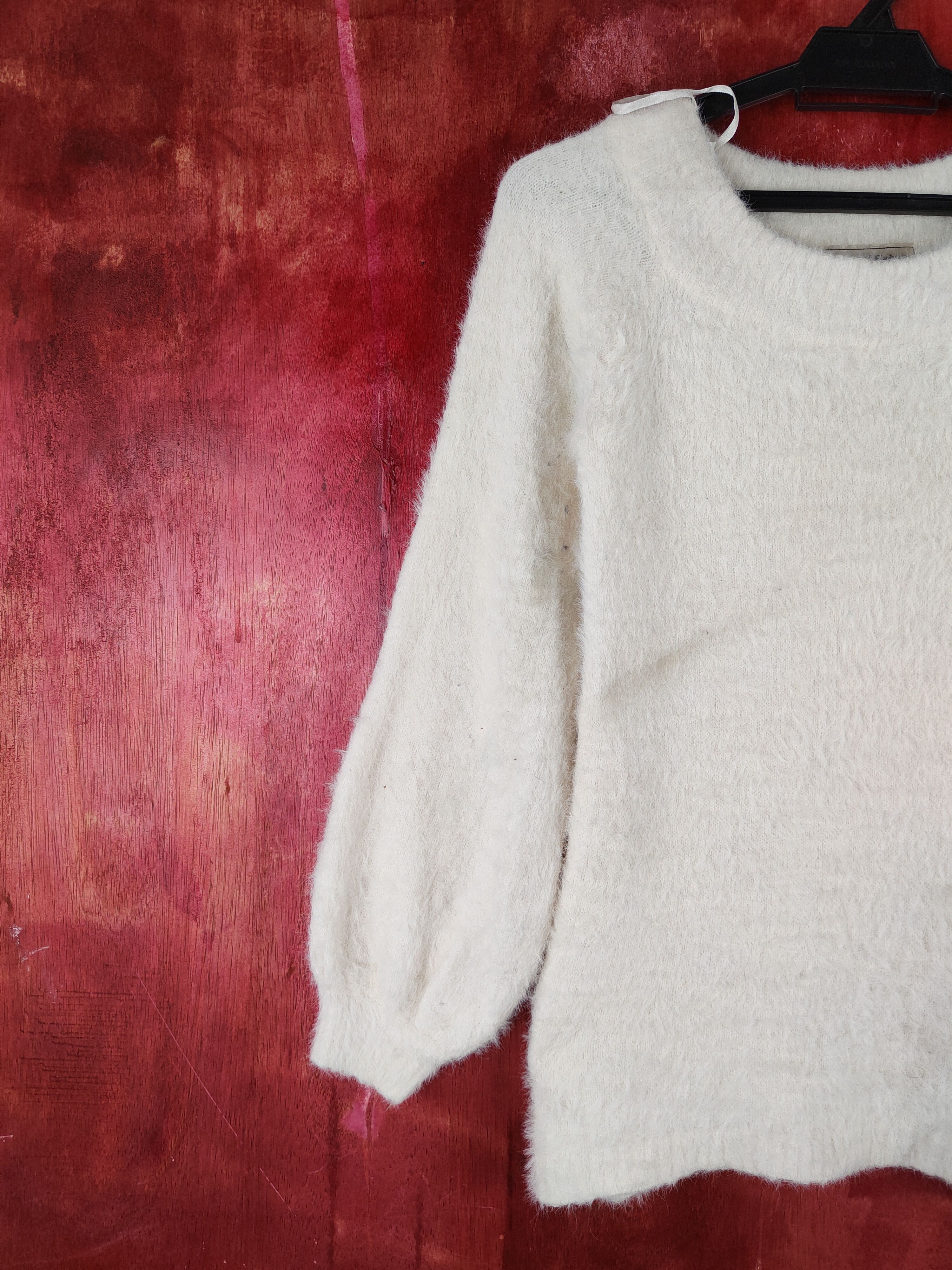 Homespun Knitwear × Japanese Brand × Vintage Flow and Fixture White Fur Mohair Knitwear #S1968 Size XS / US 0-2 / IT 36-38 - 3 Thumbnail