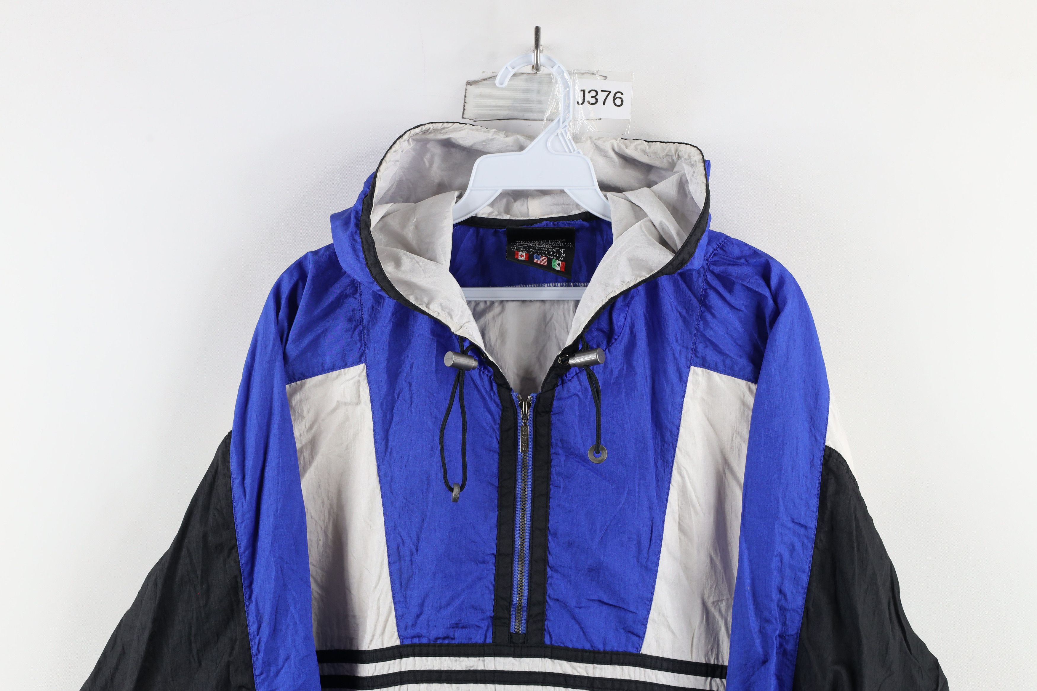 Adidas × Vintage Vintage 90s Adidas Out Striped Half Zip Hooded Anorak Jacket Size US M / EU 48-50 / 2 - 2 Thumbnail