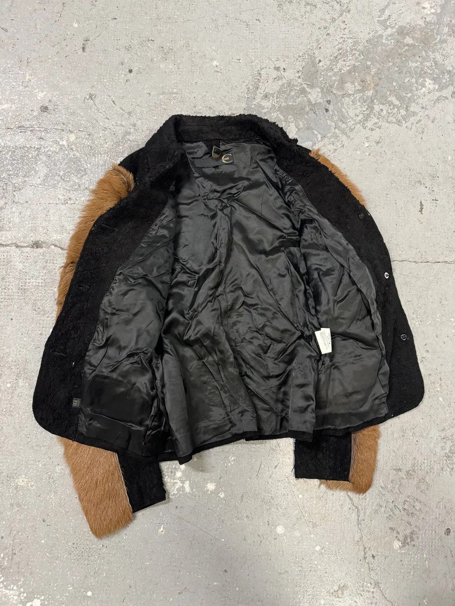 Just Cavalli 2000s Cavalli Black & Brown Fur Effect Distressed Blazer Jacket Size US S / EU 44-46 / 1 - 12 Thumbnail