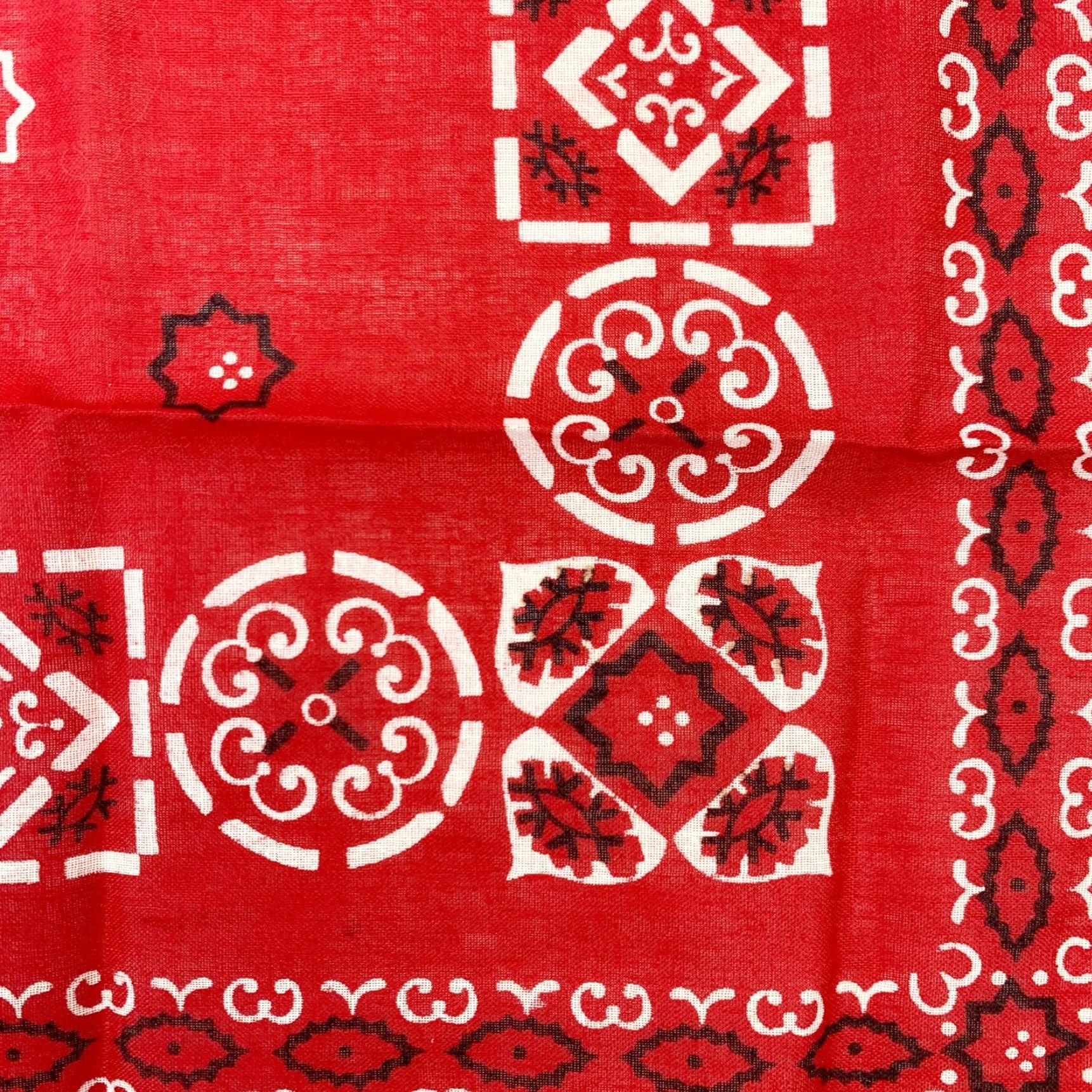 Vintage VINTAGE Bandana 21" x 21" Red Paisley Cotton Western Union Made Unbranded 15898 Size ONE SIZE - 4 Thumbnail