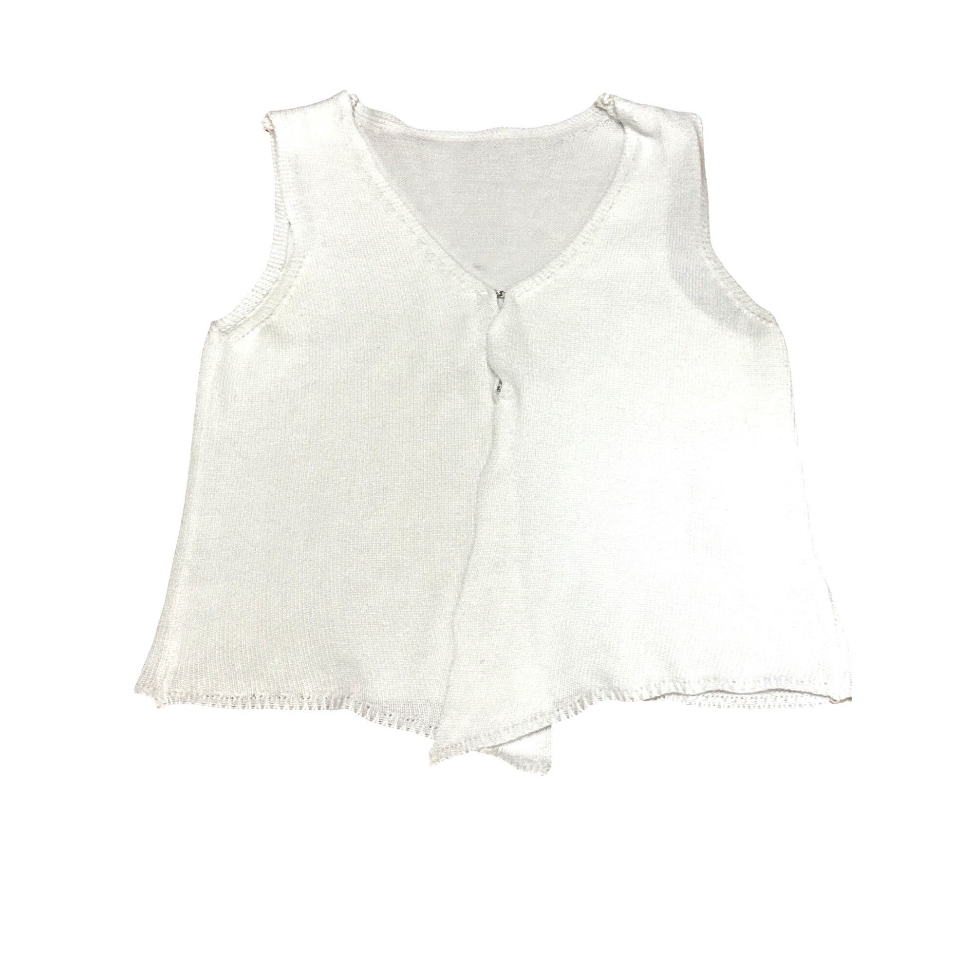 Other CCC White Sleeveless V Neck Ribbed Knit Sweater Top Asymmetr Size S / US 4 / IT 40 - 6 Thumbnail