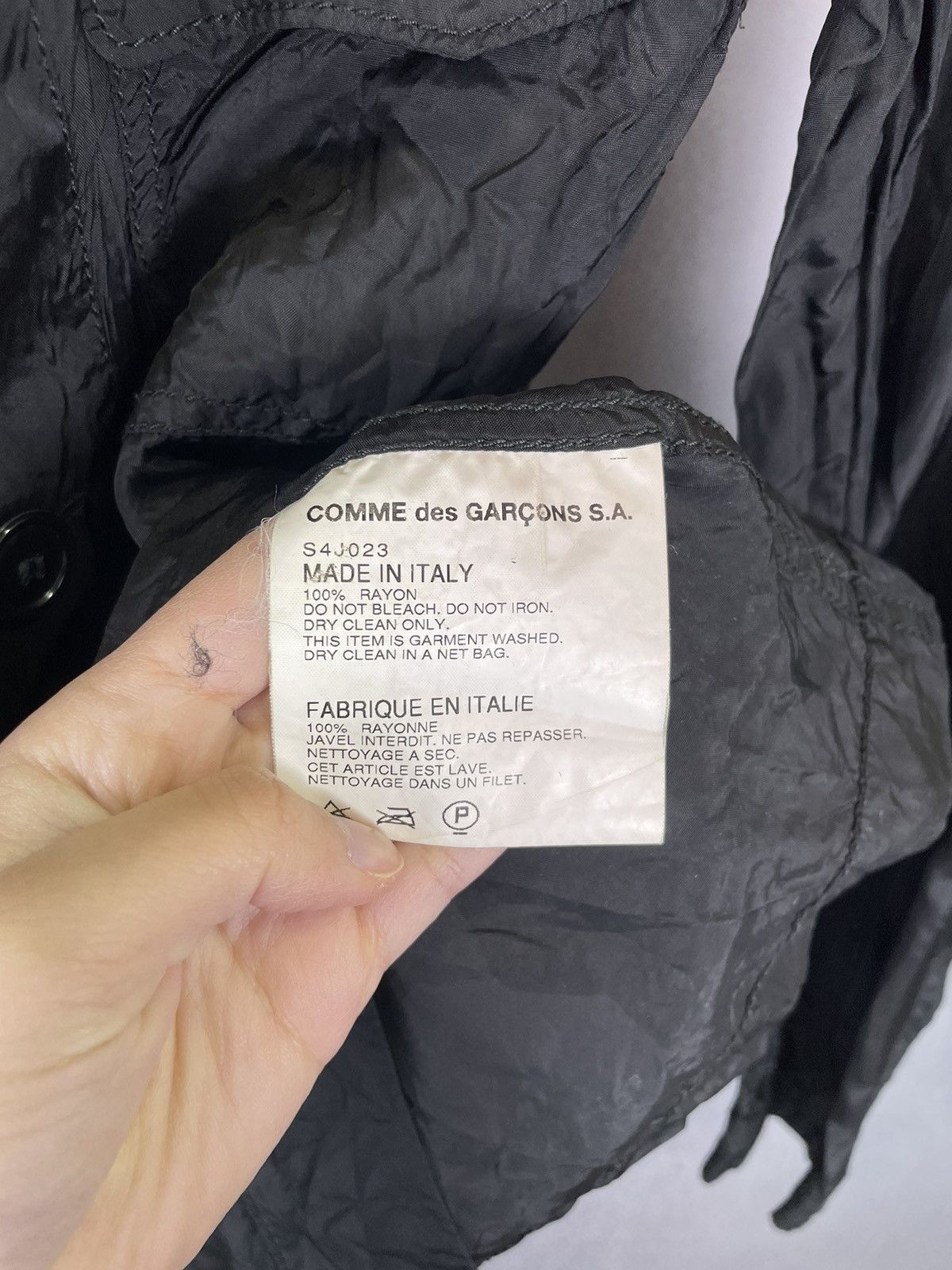 Comme des Garcons × Japanese Brand × Vintage Vintage Comme Des Garçon Black Peter Pan Collar Jacket Sz S Size S / US 4 / IT 40 - 7 Thumbnail
