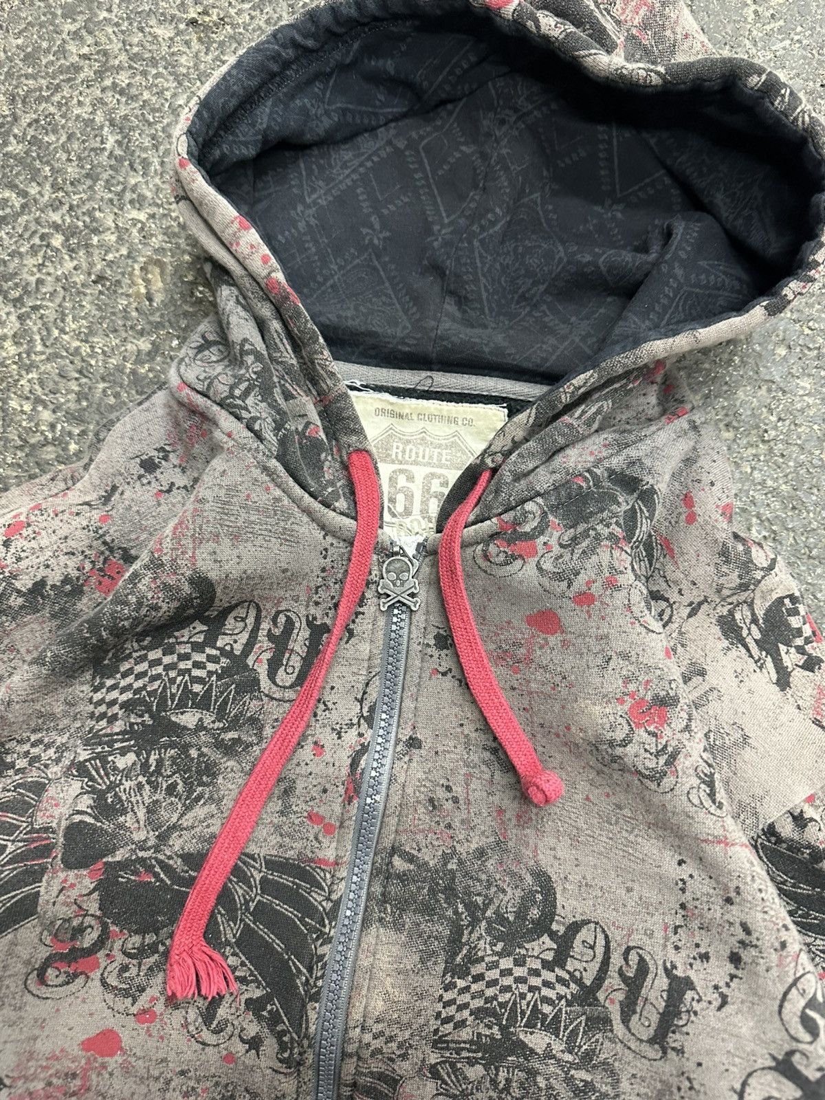 Vintage Y2K grunge skull zip up hoodie Size US L / EU 52-54 / 3 - 6 Thumbnail