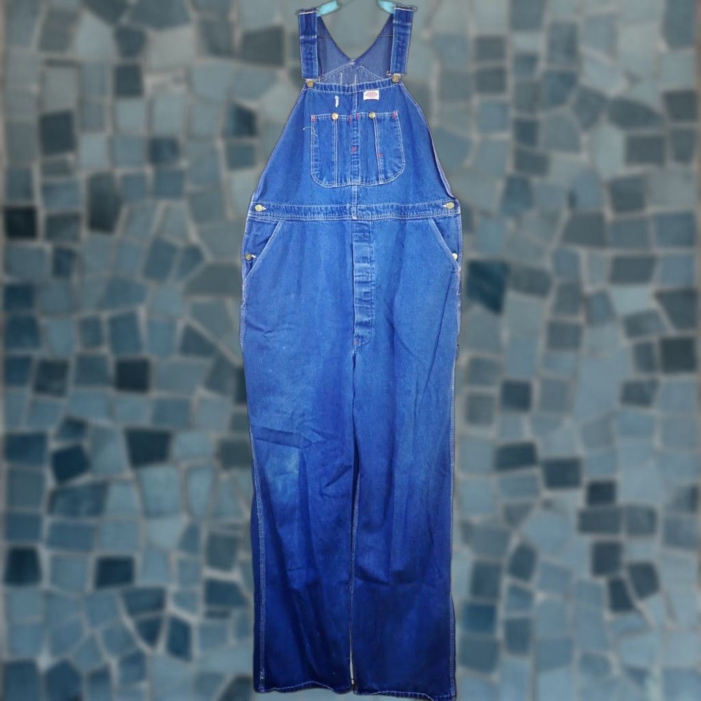 Dickies Dickies Blue Denim Bib Overalls 44X33 90s Cowboy USA Dickies Button Fly 5-Pocket Design Relaxed Mens Size US 44 / EU 60 - 1 Thumbnail