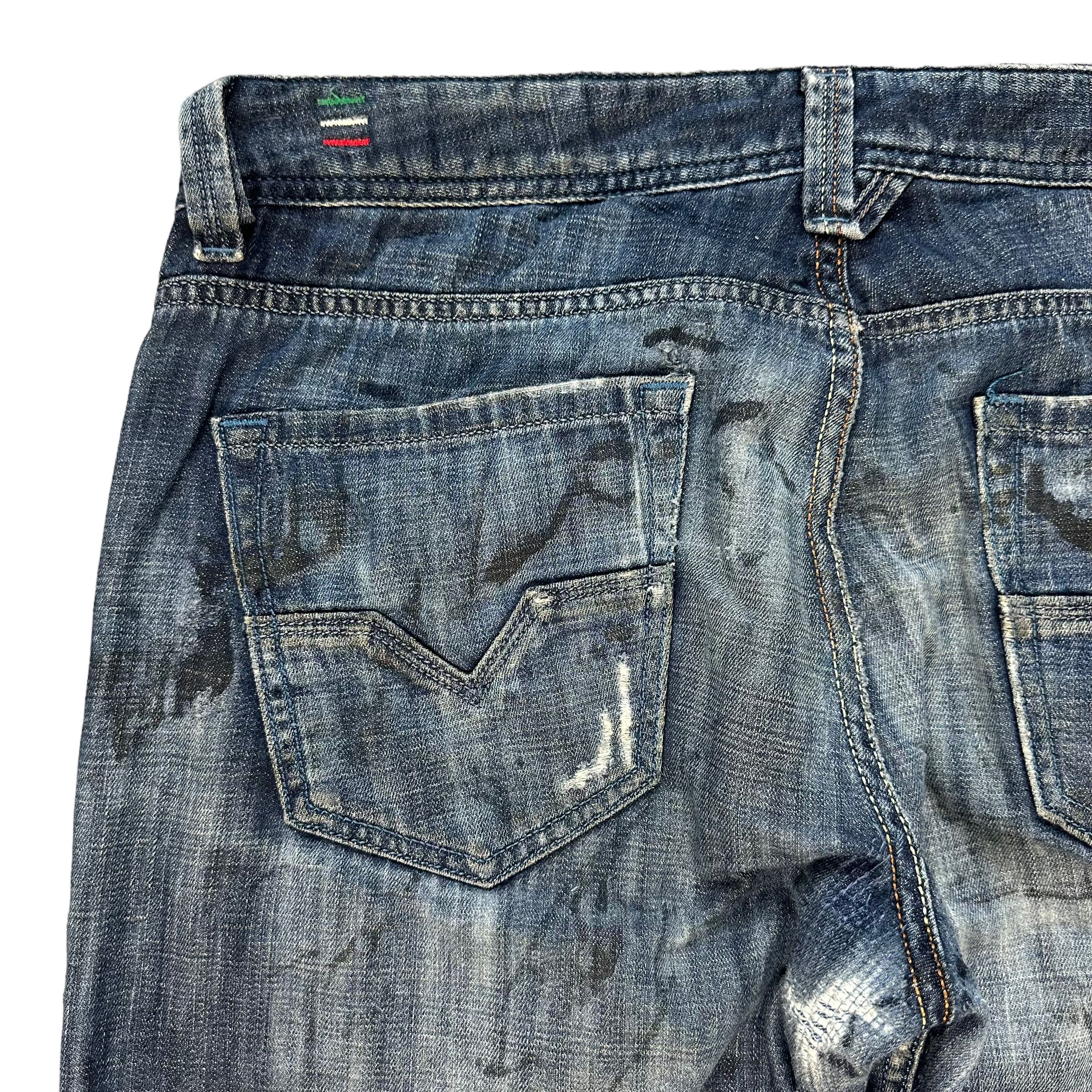 Diesel TRASHED🔥 DIESEL LARKEE FLY BUTTON DENIM PANTS #7618-158 Size US 35 - 15 Thumbnail