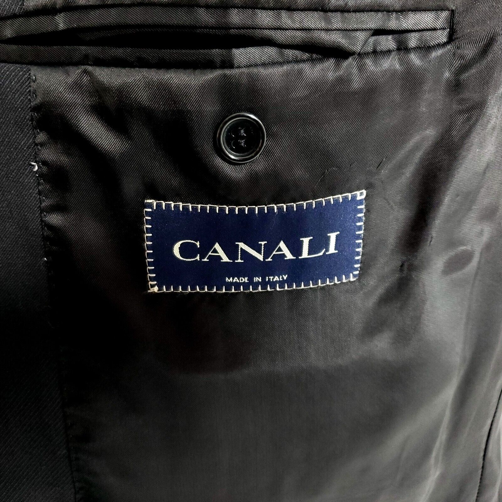 Canali Canali Saks Fifth Ave Wool 3 Button Blazer 44L Black Twill T Size 44L - 7 Thumbnail