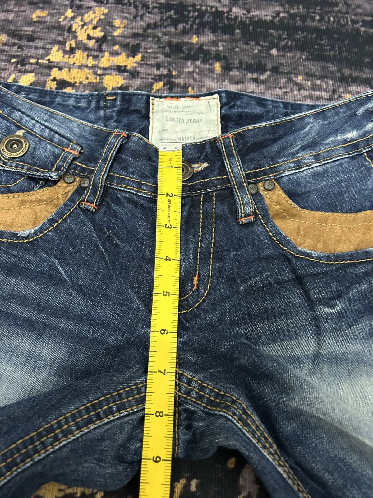 Tornado Mart Lolita Mud Clawmark Leather Pocket Back Flare Jeans Size US 30 / EU 46 - 18 Thumbnail