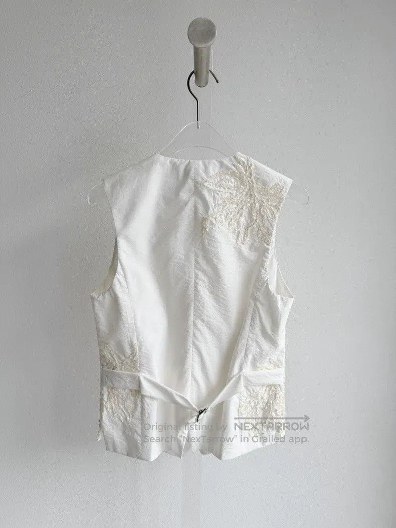 Brunello Cucinelli Brunello Cucinelli White embroidered vest waistcoat Size XS / US 0-2 / IT 36-38 - 3 Thumbnail