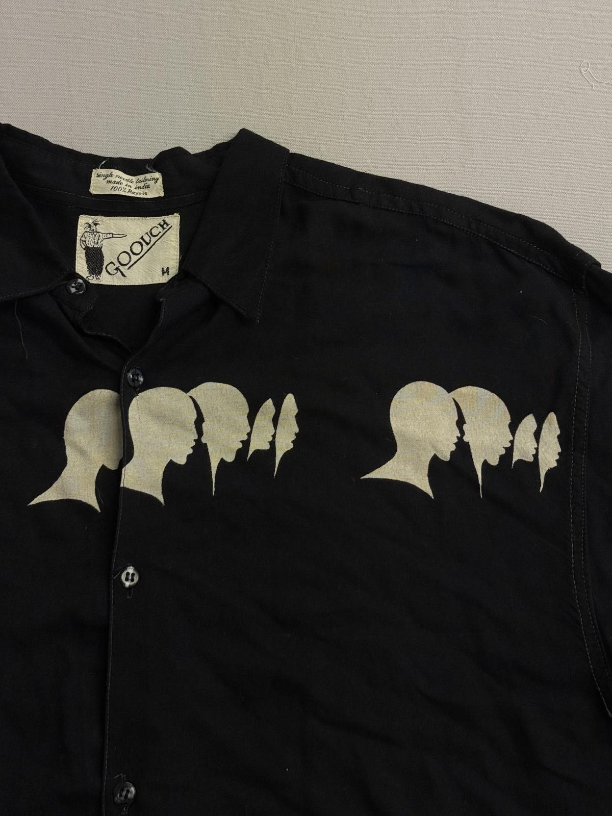 Other Vintage 80s Goouch SS Button Up - Faces in the Shadows - M Size US M / EU 48-50 / 2 - 4 Thumbnail