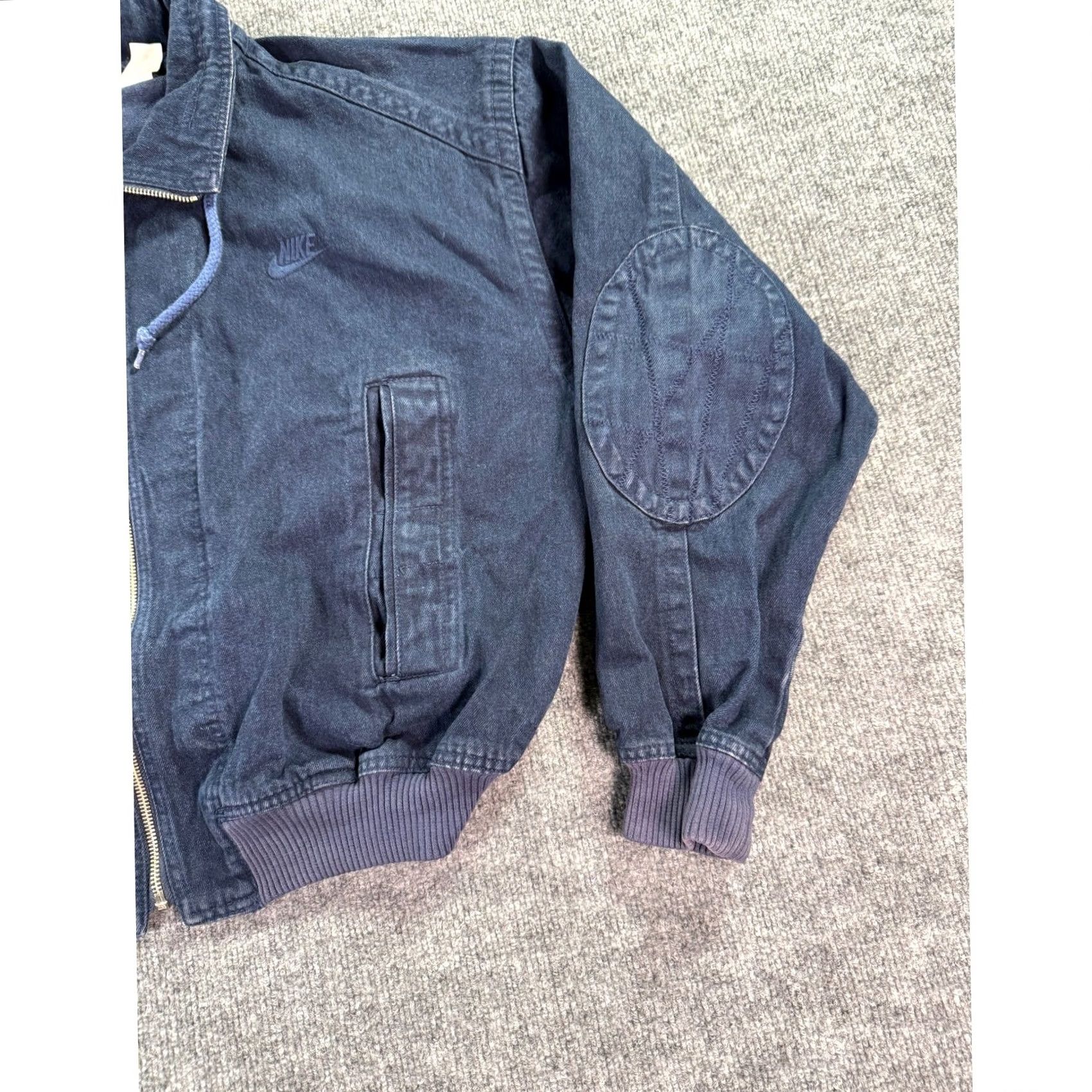 Nike VINTAGE Nike Challenge Court Bomber Jacket Mens XL Blue Denim Full Zip Swoosh Size US XL / EU 56 / 4 - 5 Thumbnail