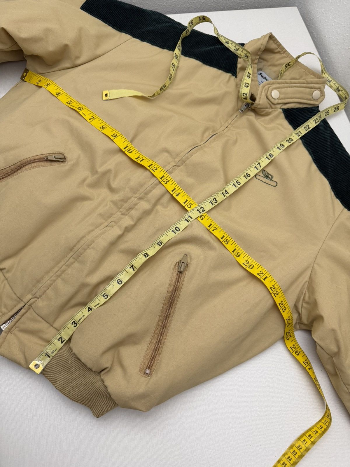 Swingster Vtg 80s Swingster Quilted Lined Tan & Green Corduroy USA L Size US L / EU 52-54 / 3 - 6 Thumbnail