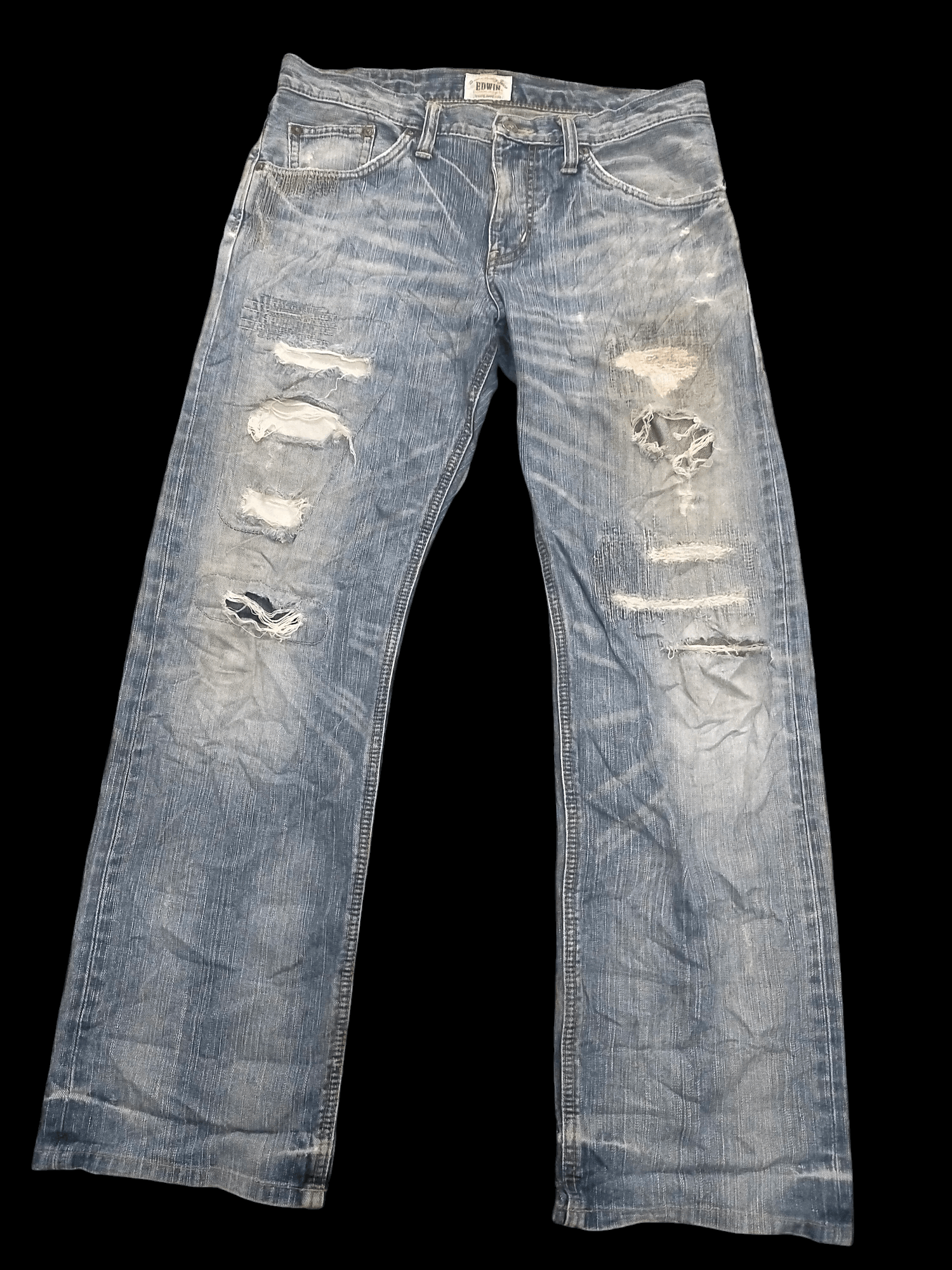 Edwin 🔥Ripped🔥 Edwin xv Distressed Insane Jeans Size US 33 - 1 Thumbnail