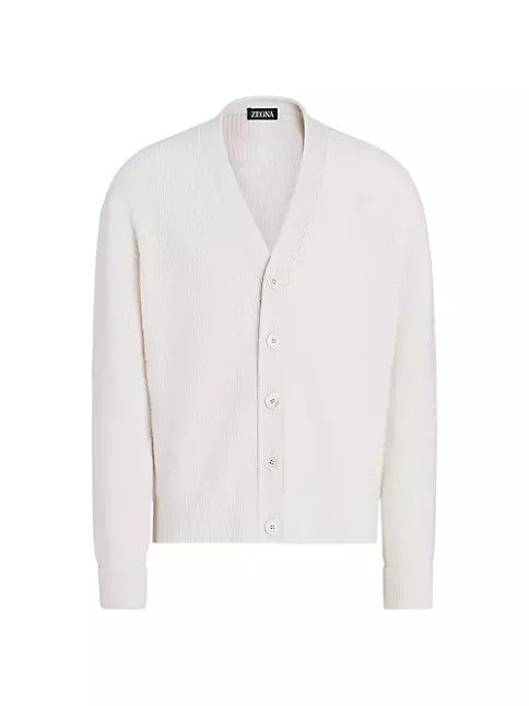 Ermenegildo Zegna o1s1rm0225 RUDF8 Cardigan in White Size US L / EU 52-54 / 3 - 1 Thumbnail