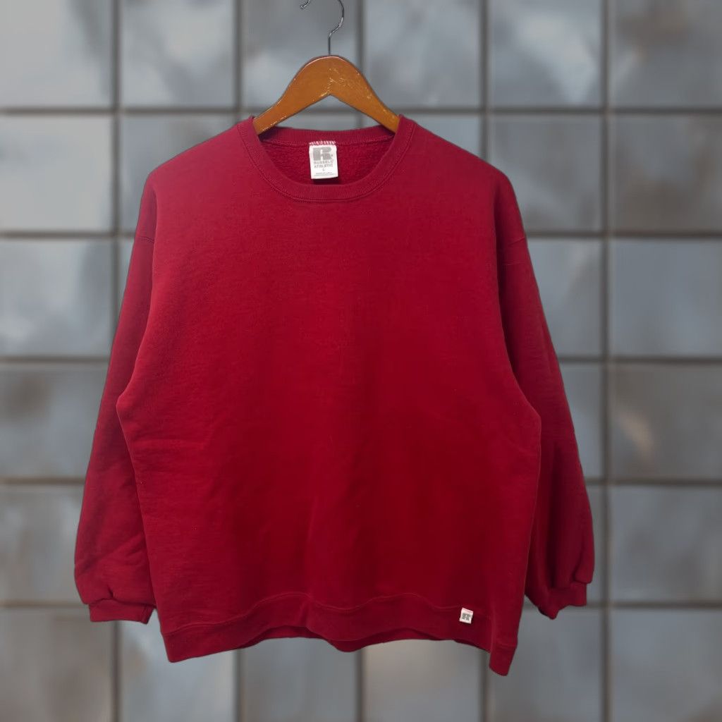 Russell Athletic VINTAGE Russell Athletic Sweatshirt Red L 90s Mens Hoodie Pullover Crew Neck Long Sleeve Cotton All Seasons Vintage 90s Theme 90s Way Size US L / EU 52-54 / 3 - 1 Thumbnail