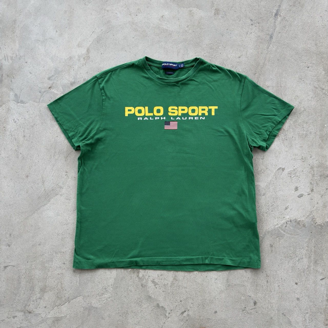 Polo Ralph Lauren Vintage Polo Sport Ralph Lauren Green Big Logo T Shirt Size US L / EU 52-54 / 3 - 1 Thumbnail